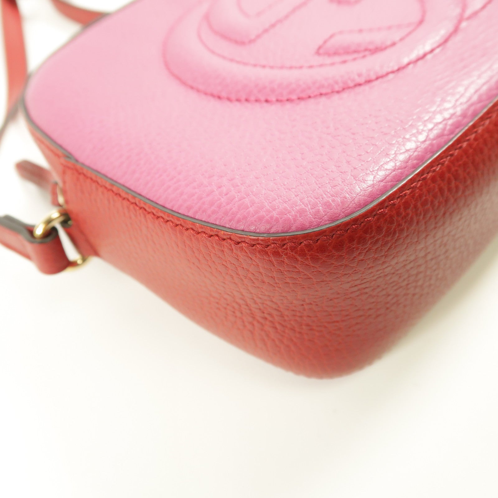 GUCCI CC GHW Shoulder Bag Calfskin Leather 431567 Pink/Red