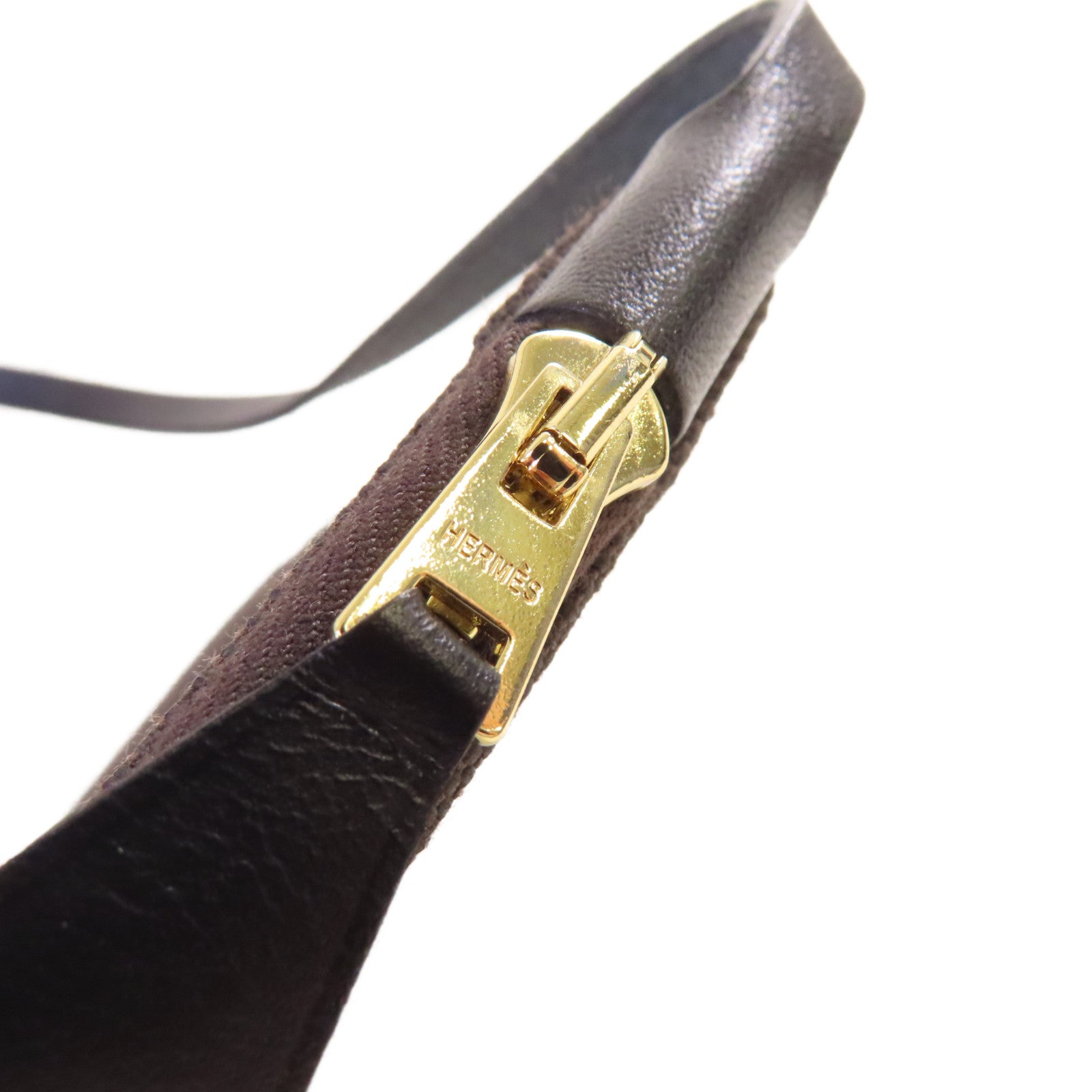 HERMES Toile Militaire帆布Herbag PM 2Way Shoulder Bag金扣手挽肩背兩用袋Ebene烏木色