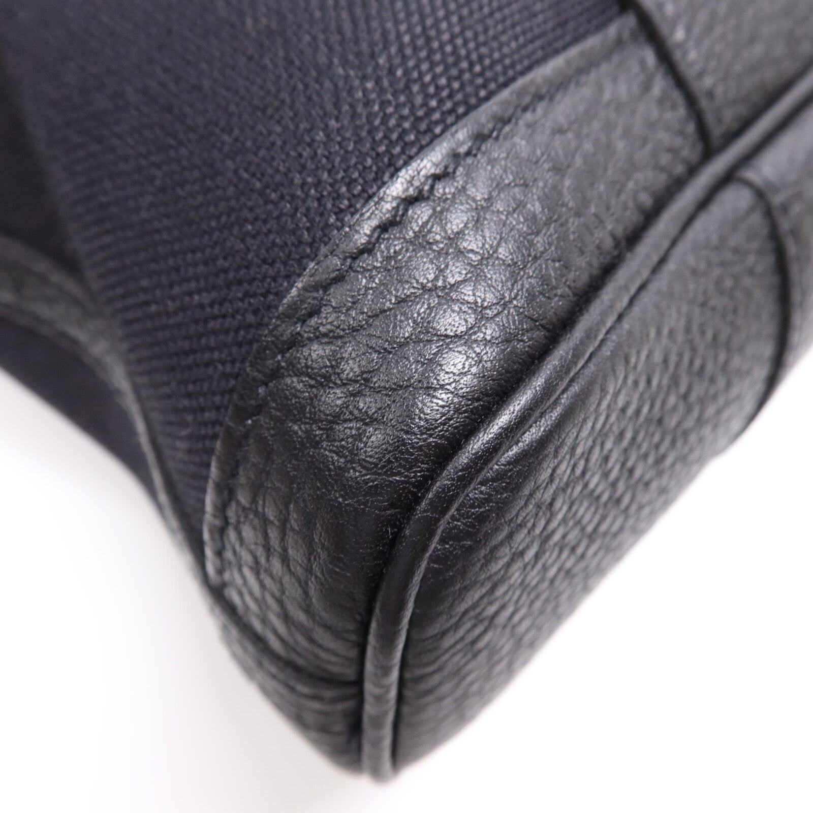 HERMES 帆布Garden File PM銀扣手挽肩背兩用袋Noir