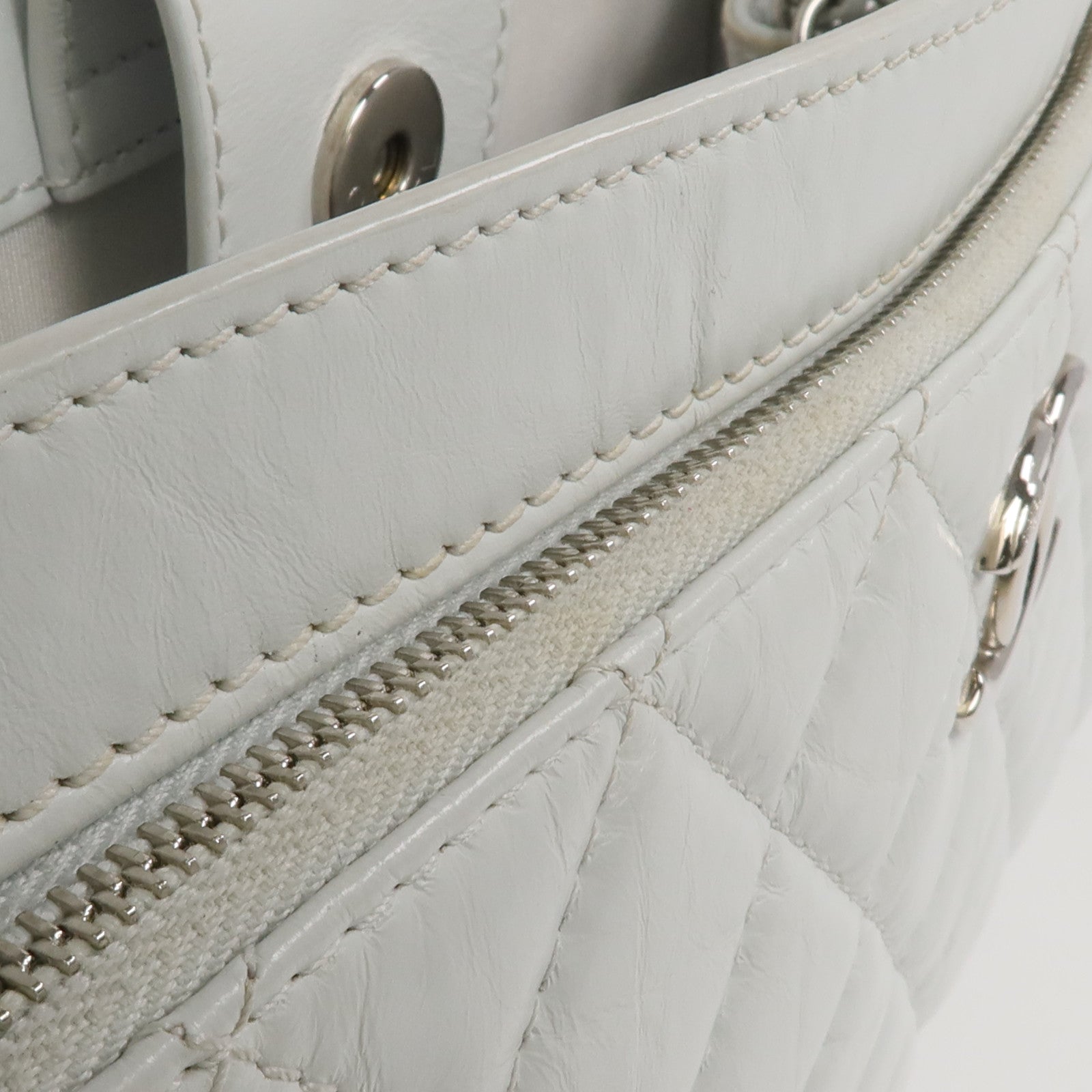 CHANEL 牛皮皮革Chain Shoulder銀扣鏈帶肩背袋