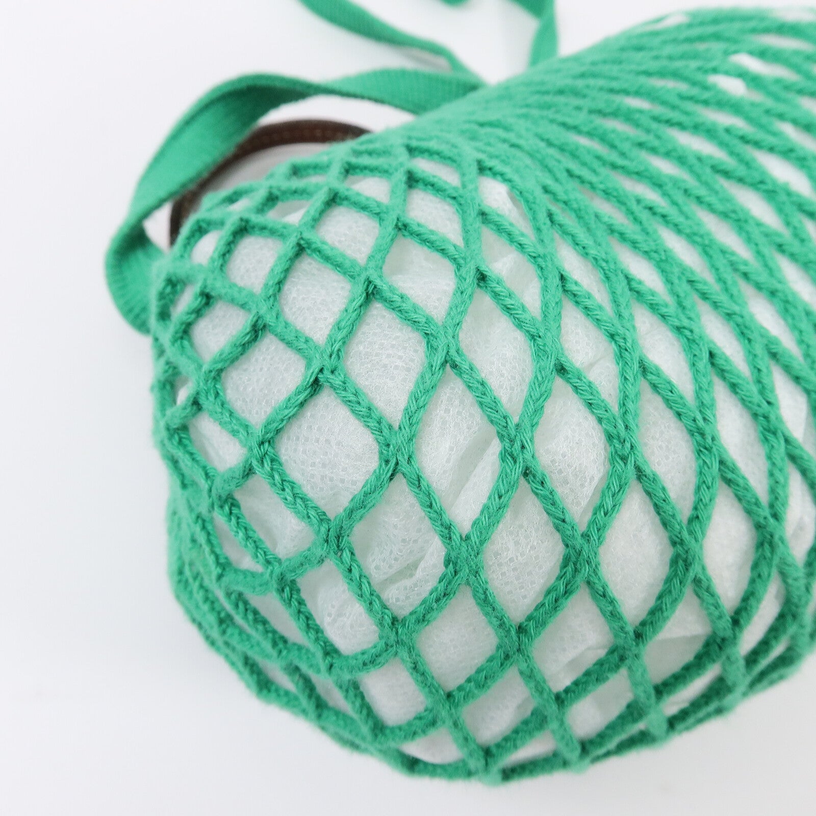 Longchamp 棉質/皮革Le Pliagr Mesh Bag XS手挽肩背兩用袋