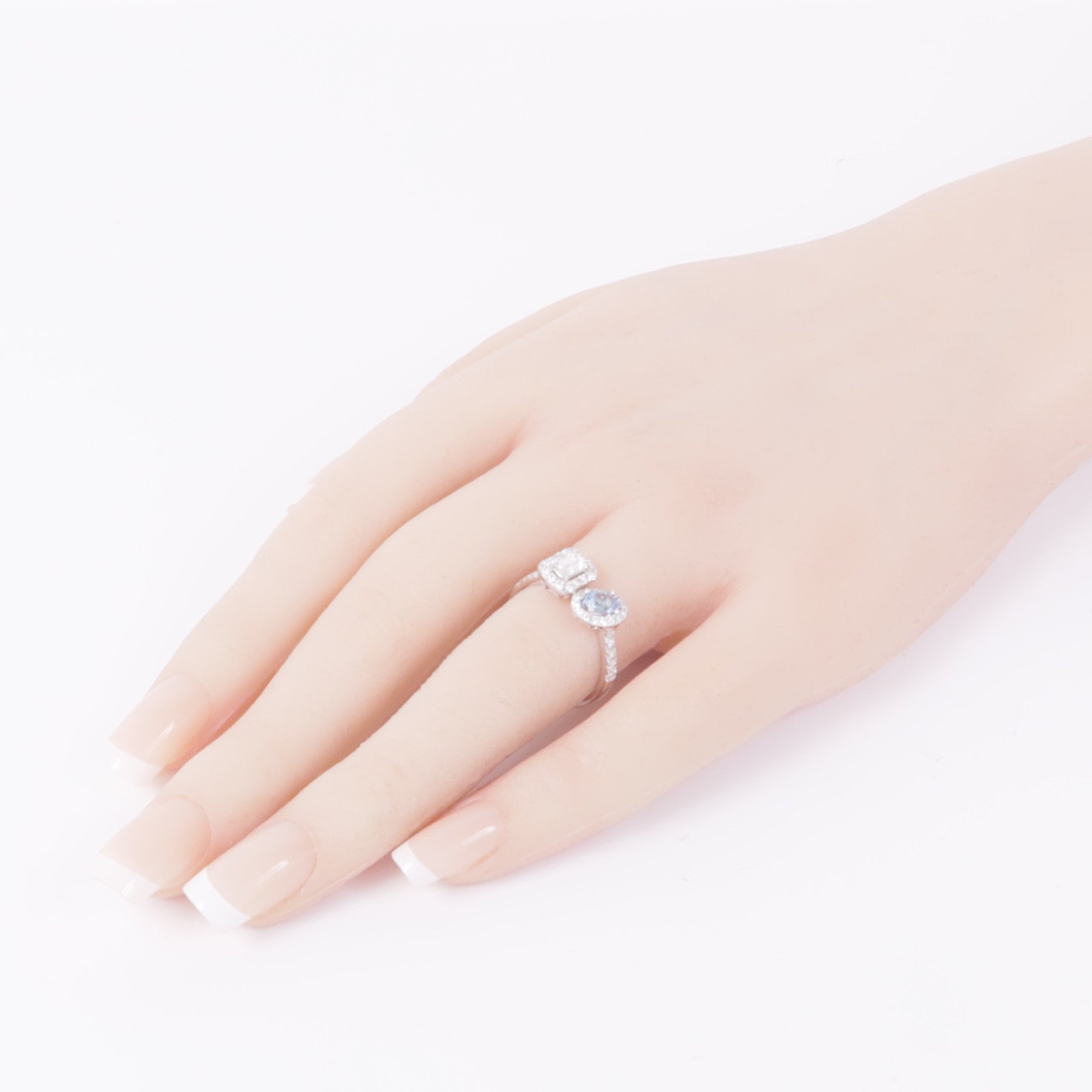 JEWELRY 18K白金Aquamarine/Diamond Ring藍晶/鑽石戒指US#6.5