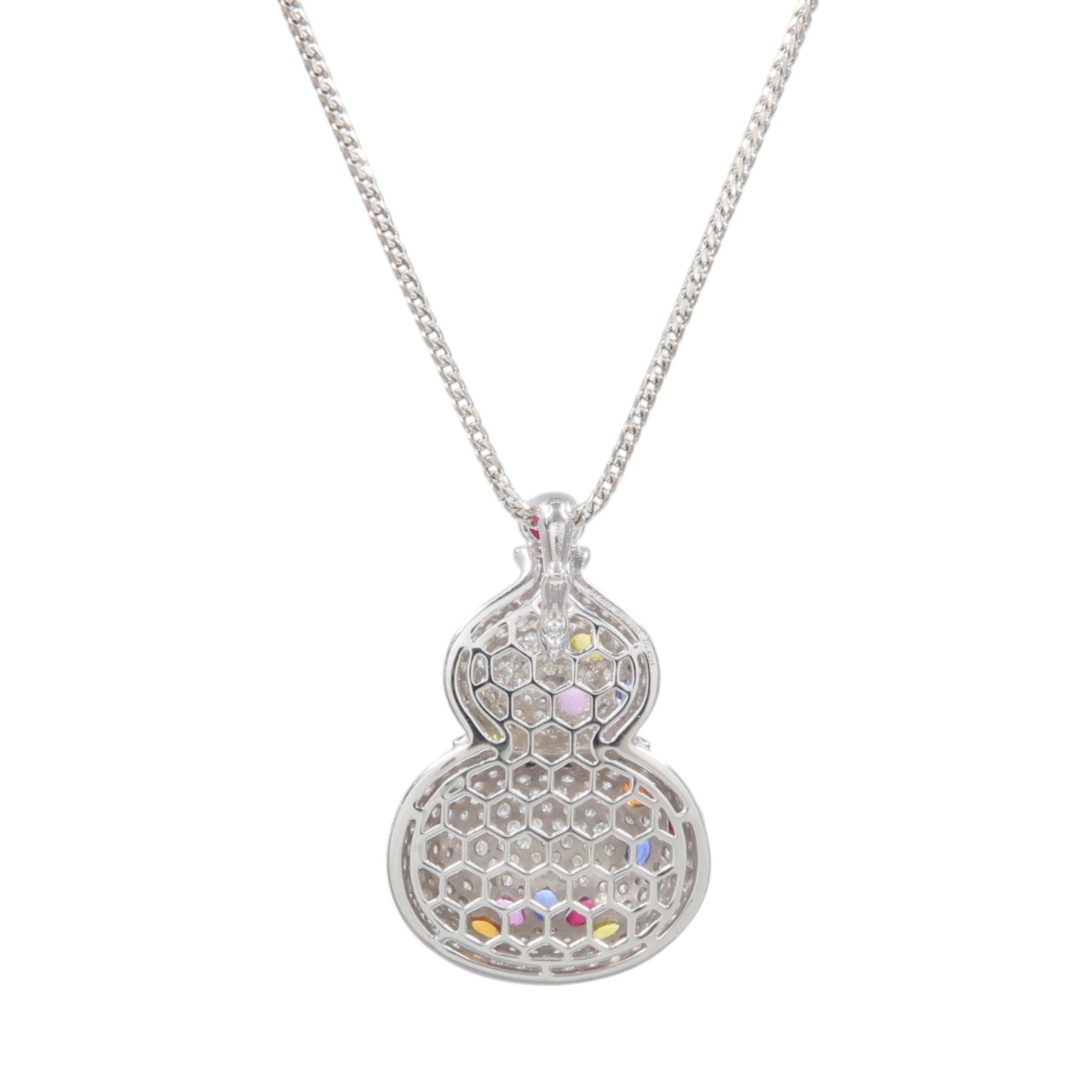 JEWELRY 18K白金Ruby Sapphire Diamond Necklace紅寶石/藍寶石/鑽石項鍊