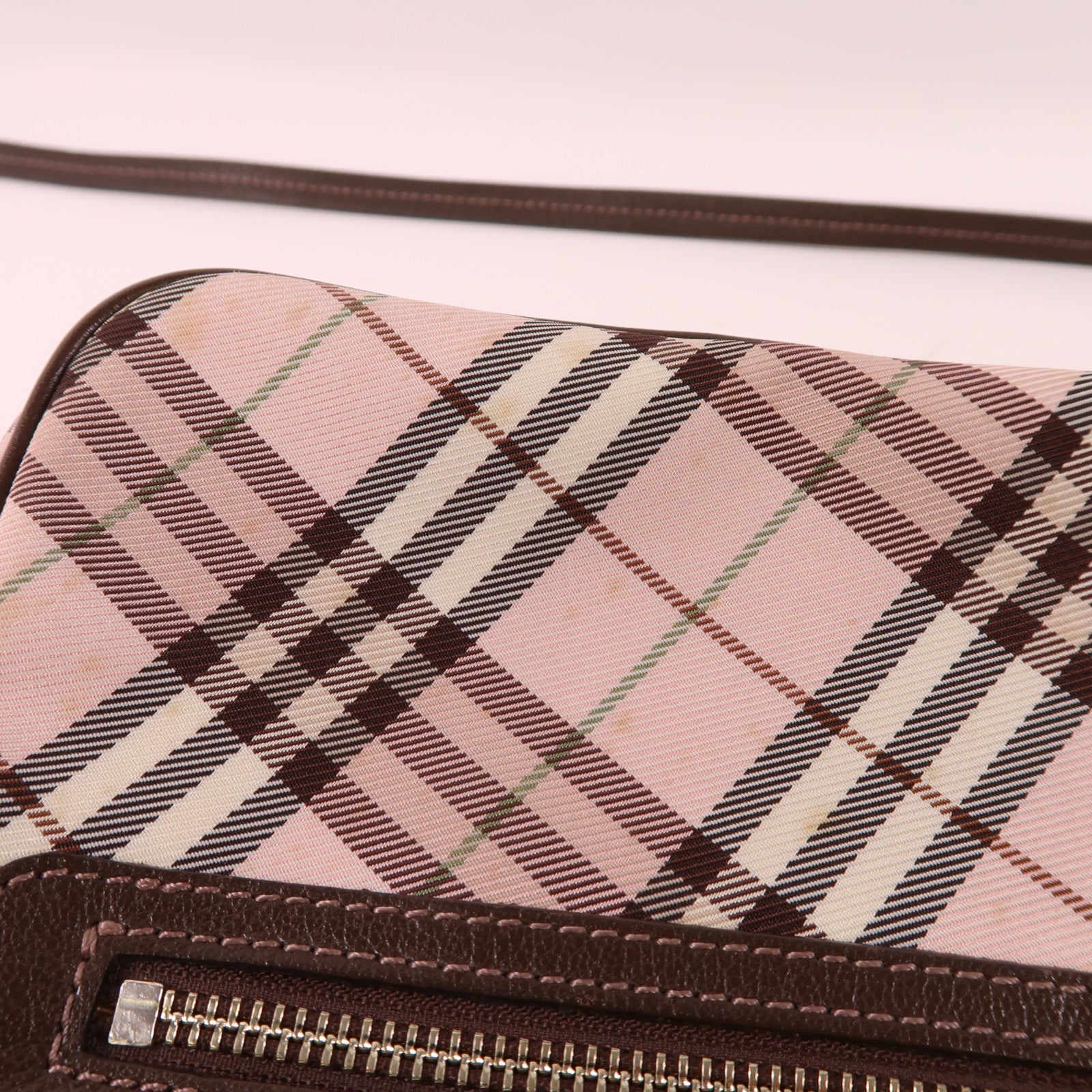 BURBERRY BLUE LABEL 帆布Shoulder Bag銀扣肩背袋