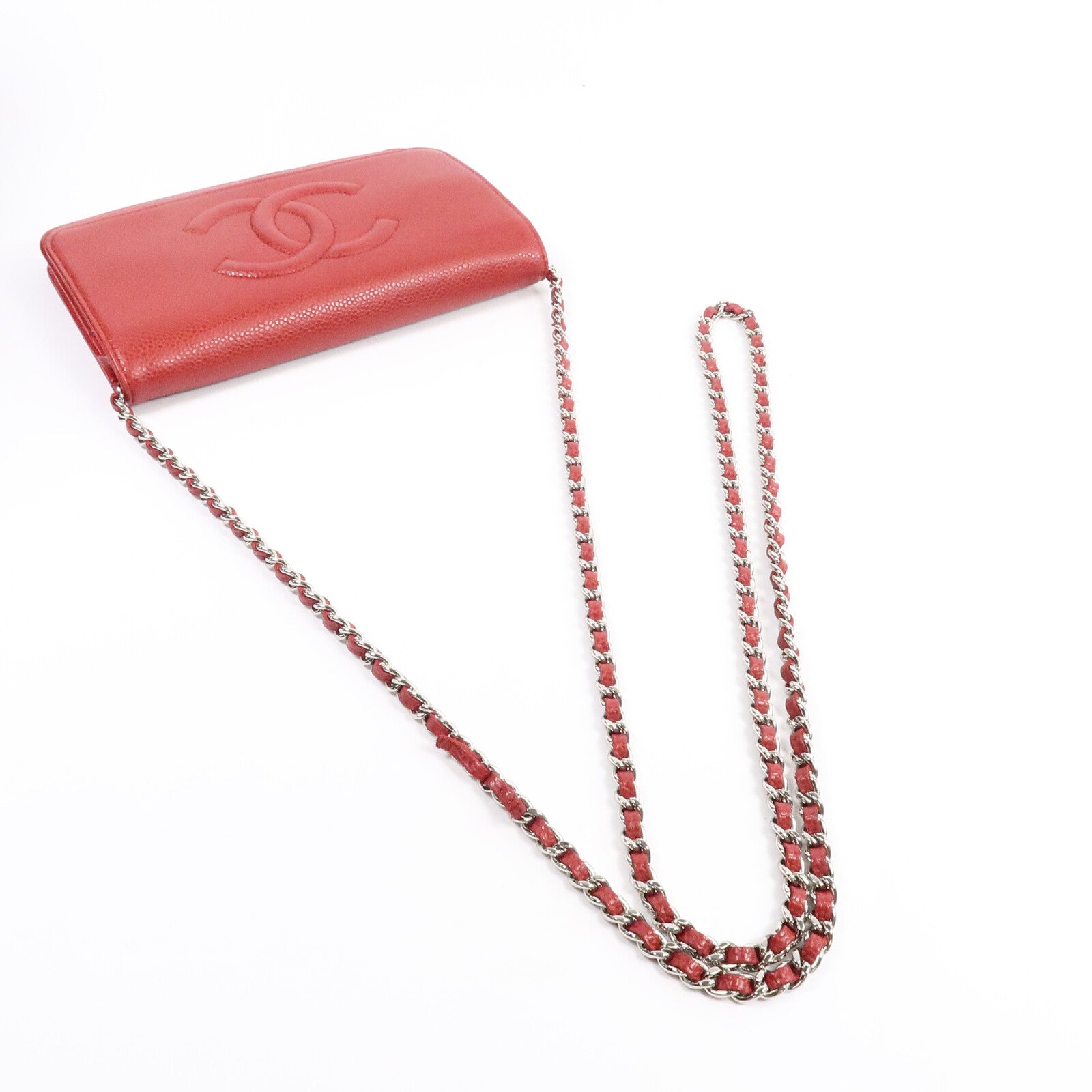 CHANEL 牛皮皮革WOC Wallet On Chain鏈帶肩背袋