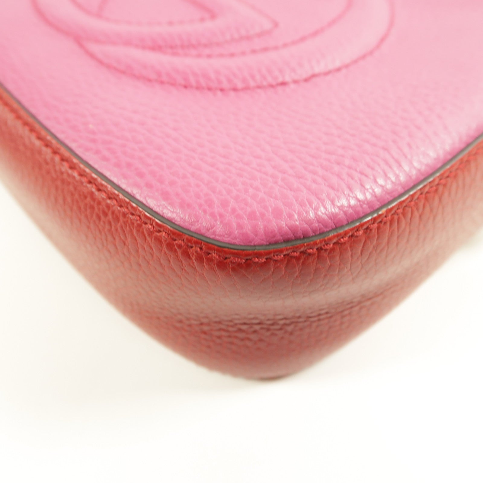 GUCCI CC GHW Shoulder Bag Calfskin Leather 431567 Pink/Red