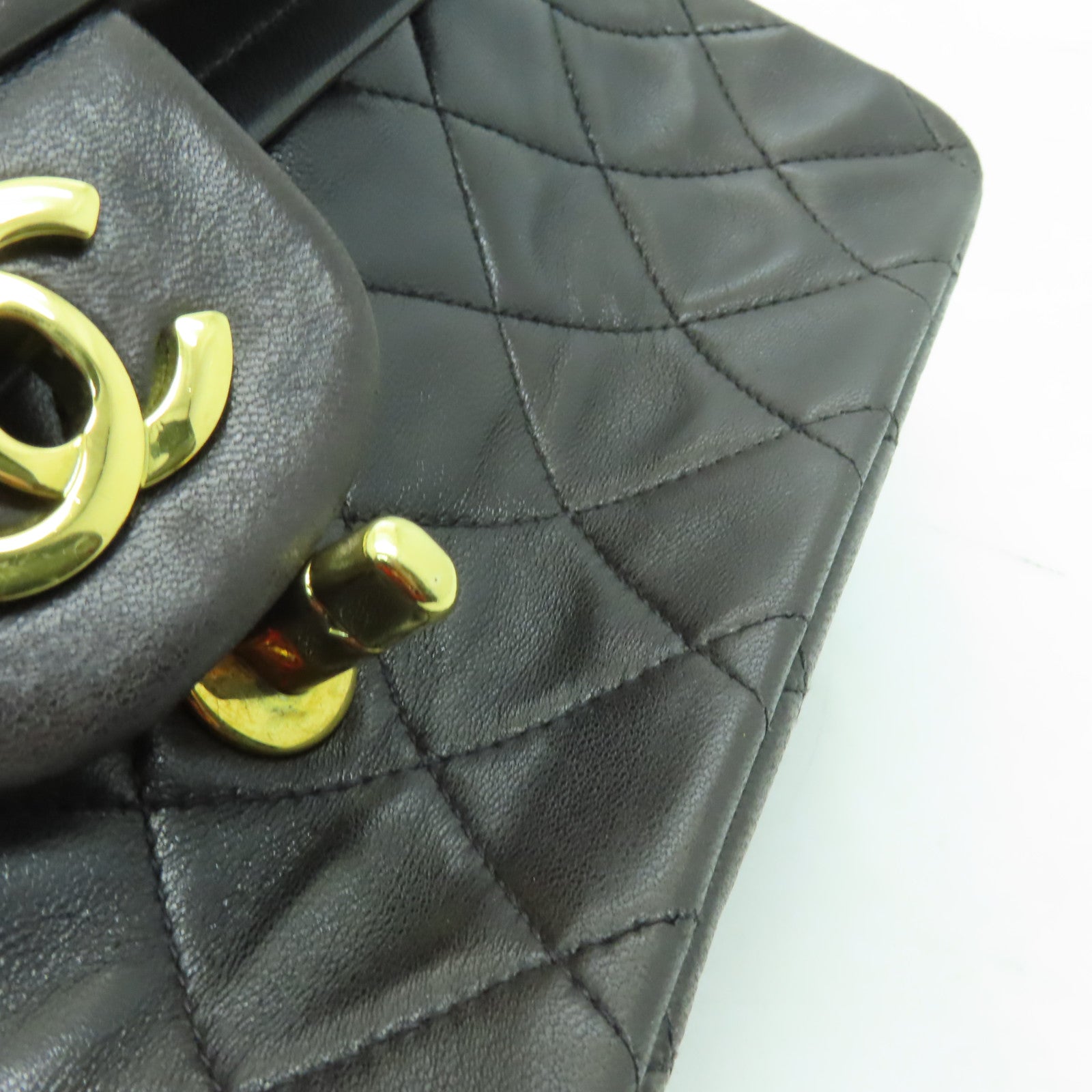 CHANEL 【激減優惠】菱格牛皮皮革Classic Flap 25金扣鏈帶肩背袋深啡色