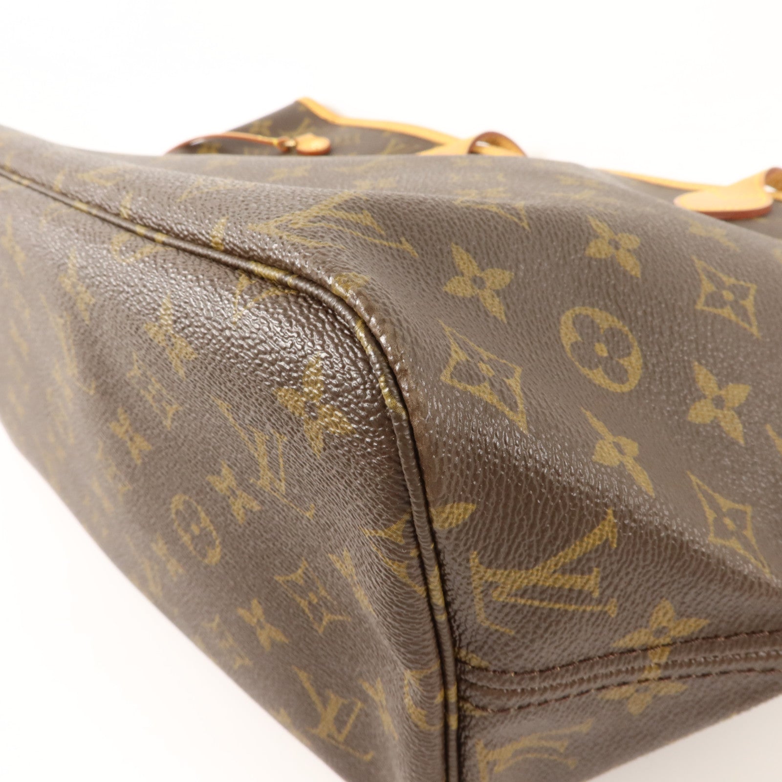 LOUIS VUITTON Monogram Neverfull MM金扣手挽袋