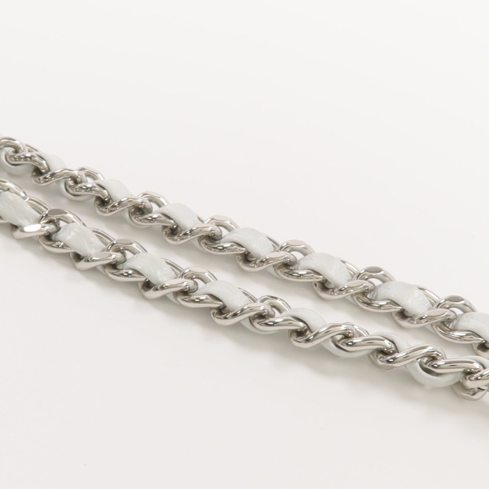 CHANEL 牛皮皮革Chain Shoulder銀扣鏈帶肩背袋