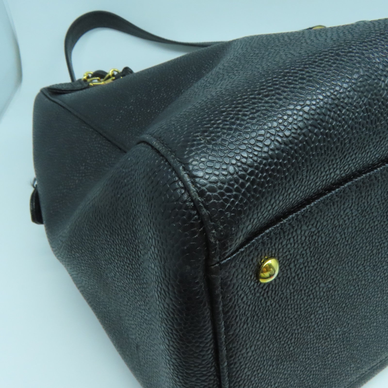 CHANEL 【激減優惠】牛皮皮革Tote Bag金扣鏈帶肩背袋黑色
