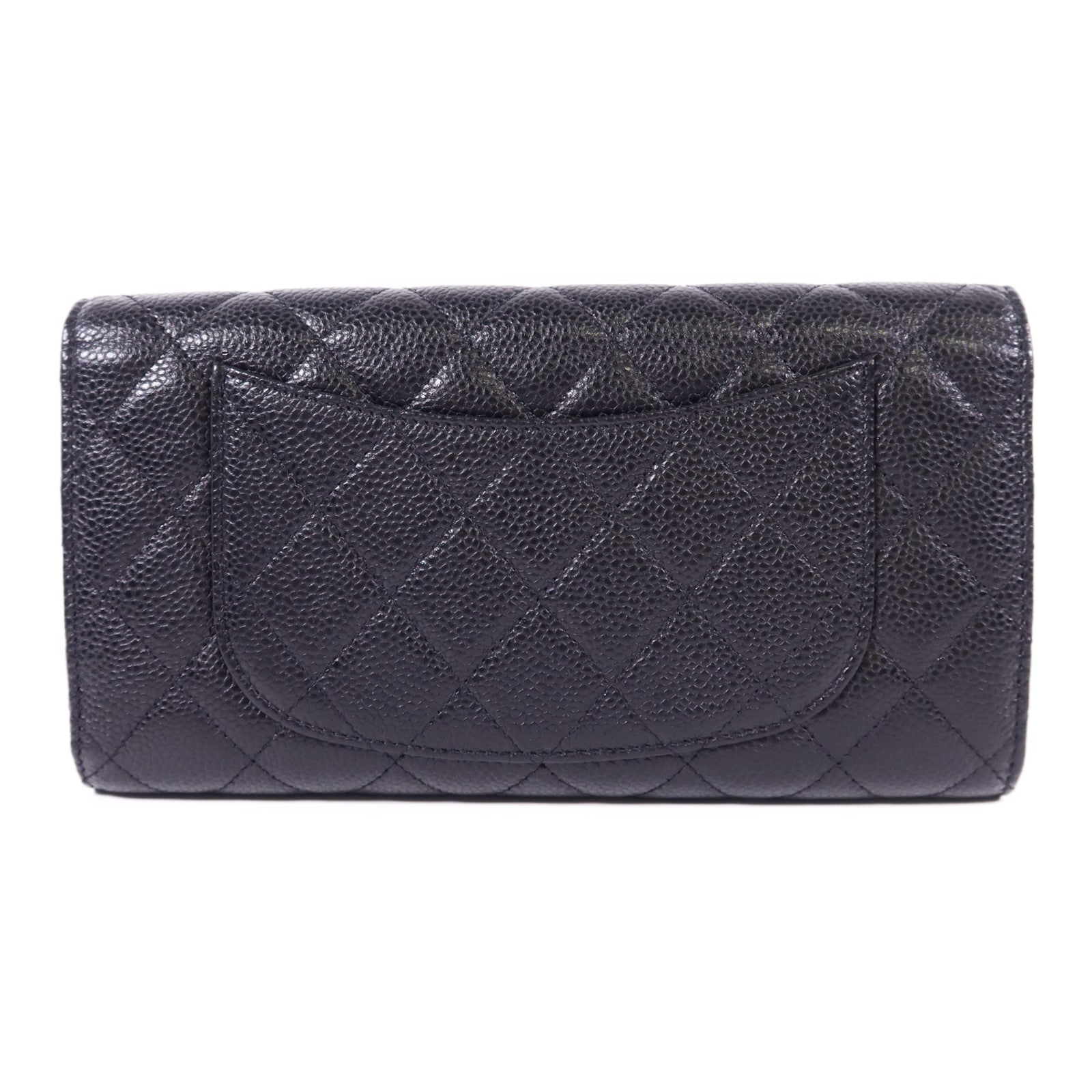 CHANEL 牛皮皮革Long Bifold Wallet銀扣長錢包
