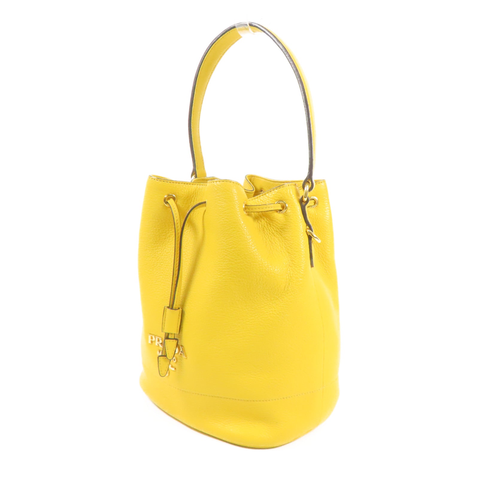 PRADA 牛皮皮革Bucket Bag金扣手挽肩背兩用袋