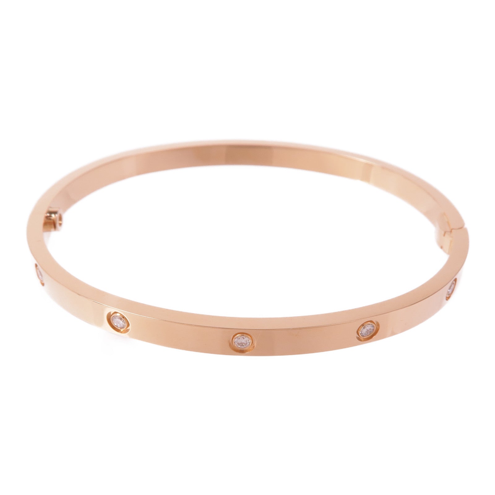 CARTIER 18K玫瑰金Love Bracelet鑽石手鏈Cartier#16
