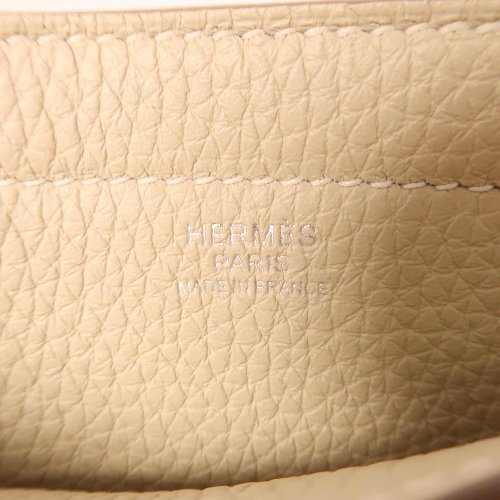 HERMES Clemence皮革Cabas Sellier肩背袋/手挽袋Craie