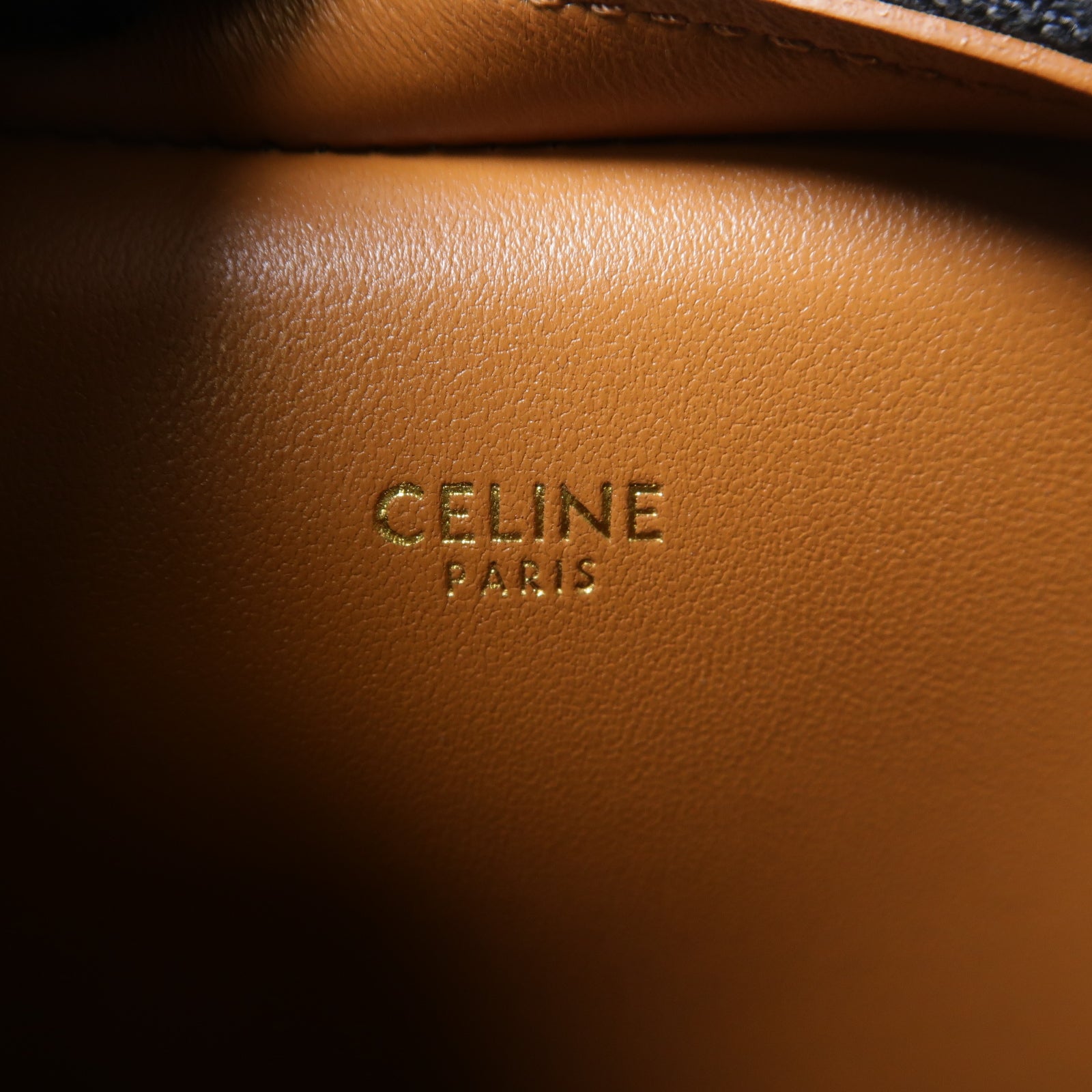 CELINE 【激減優惠】塗層帆布Croque金扣肩背袋黑色/啡色