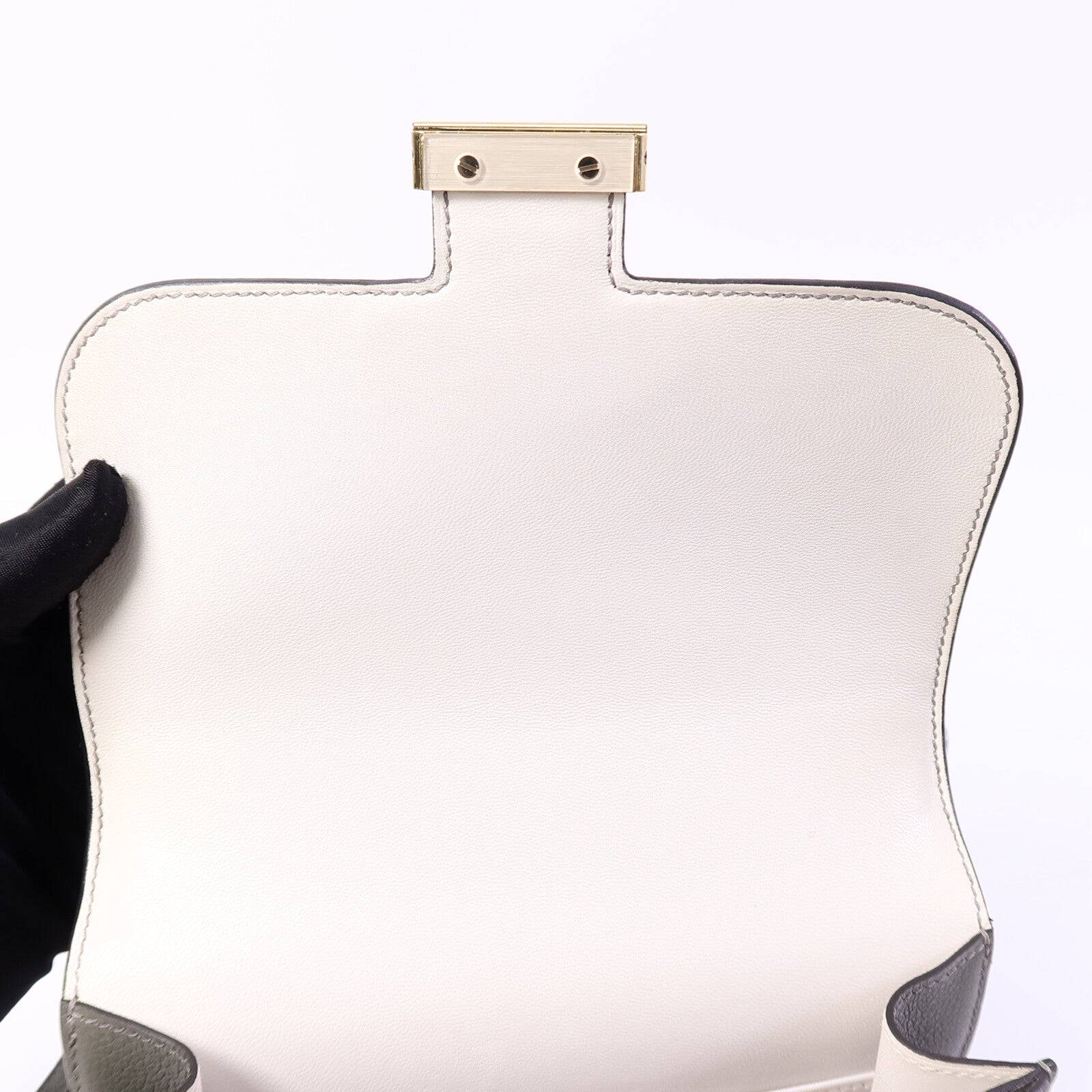 HERMES Evercolor皮革Constance Mini肩背袋GrisMeyer/Gris Perle