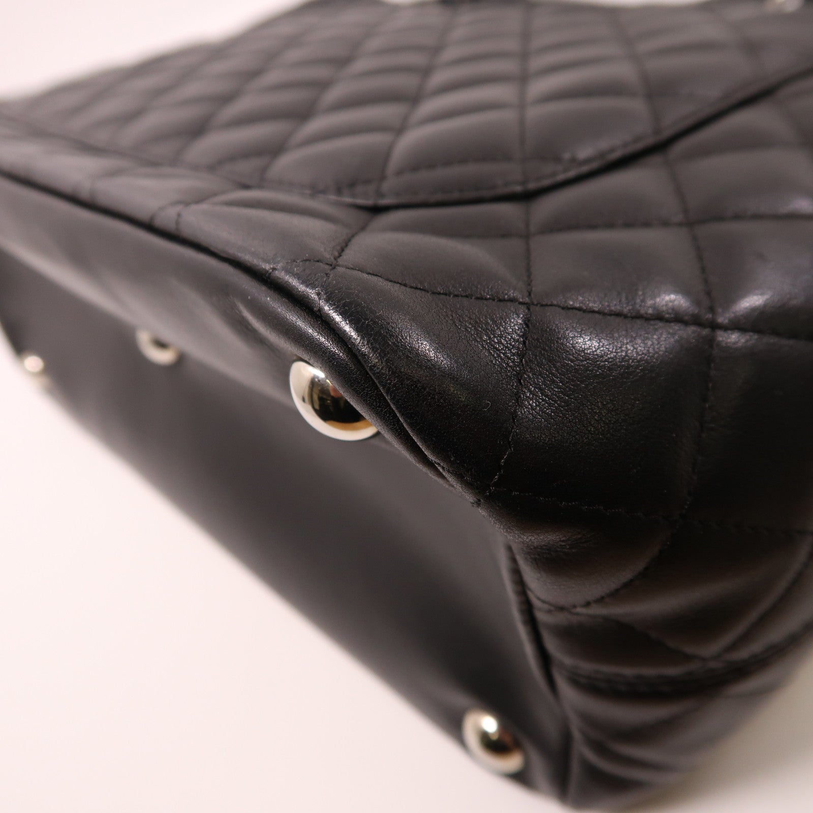 CHANEL 牛皮皮革Cambon Tote銀扣肩背袋/手挽袋