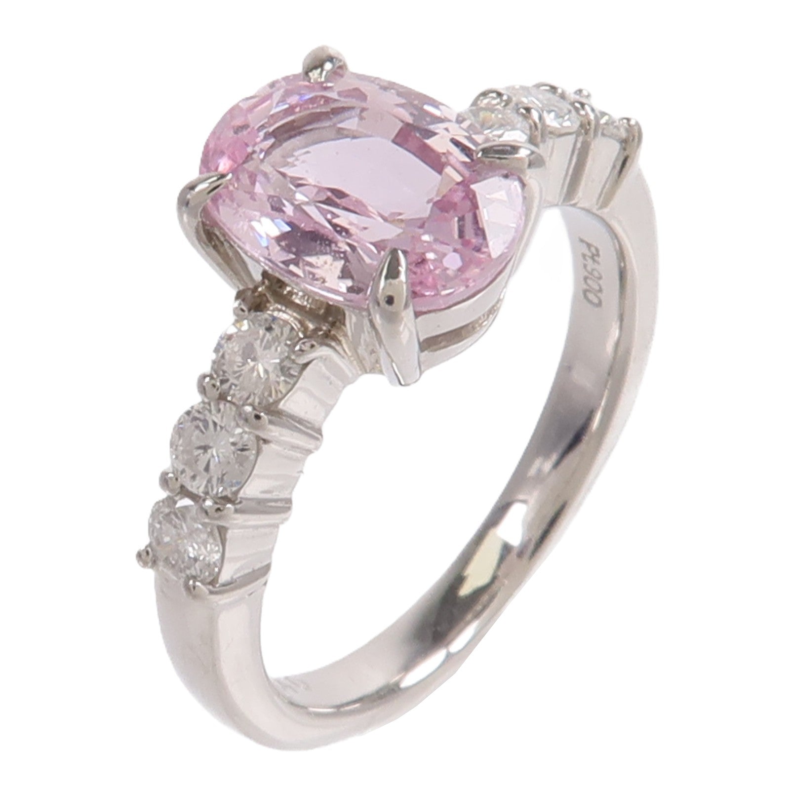 JEWELRY PT900鉑金Pink Sapphire Diamond Ring粉紅色藍寶石/鑽石戒指