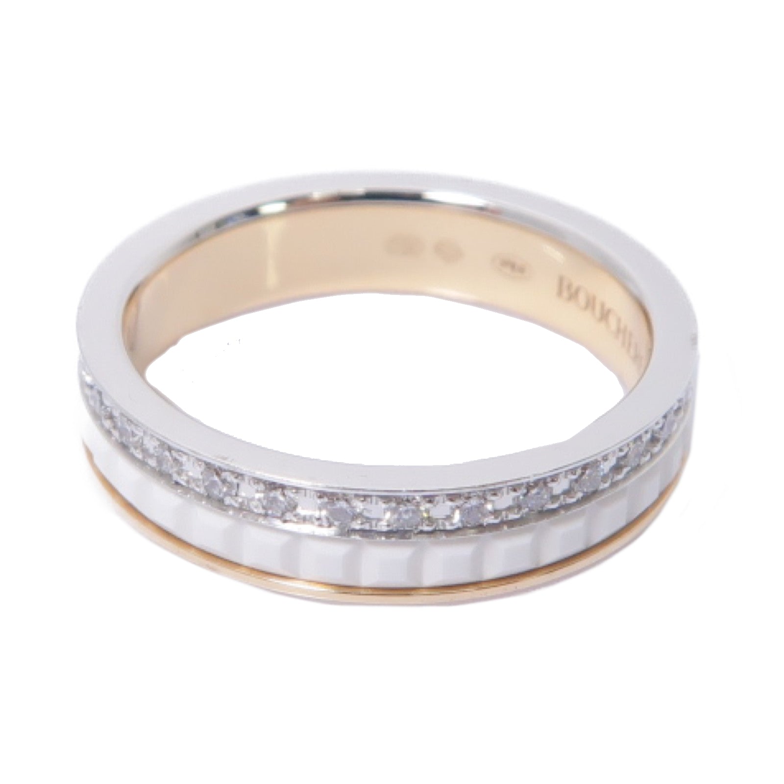 Boucheron 18K白金/玫瑰金Quatre White戒指US#4