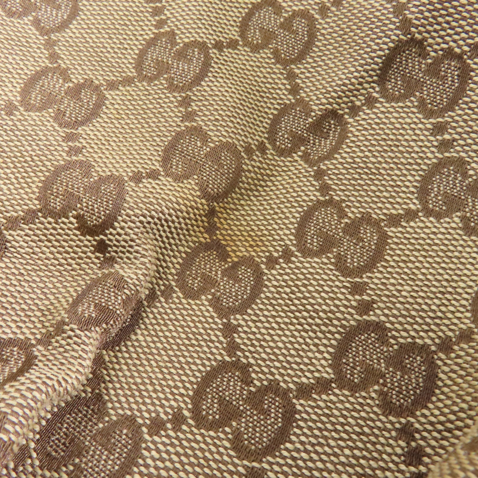 GUCCI 帆布Shoulder Bag金扣肩背袋棕色/白色