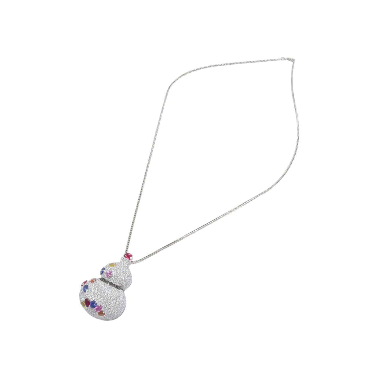 JEWELRY 18K白金Ruby Sapphire Diamond Necklace紅寶石/藍寶石/鑽石項鍊