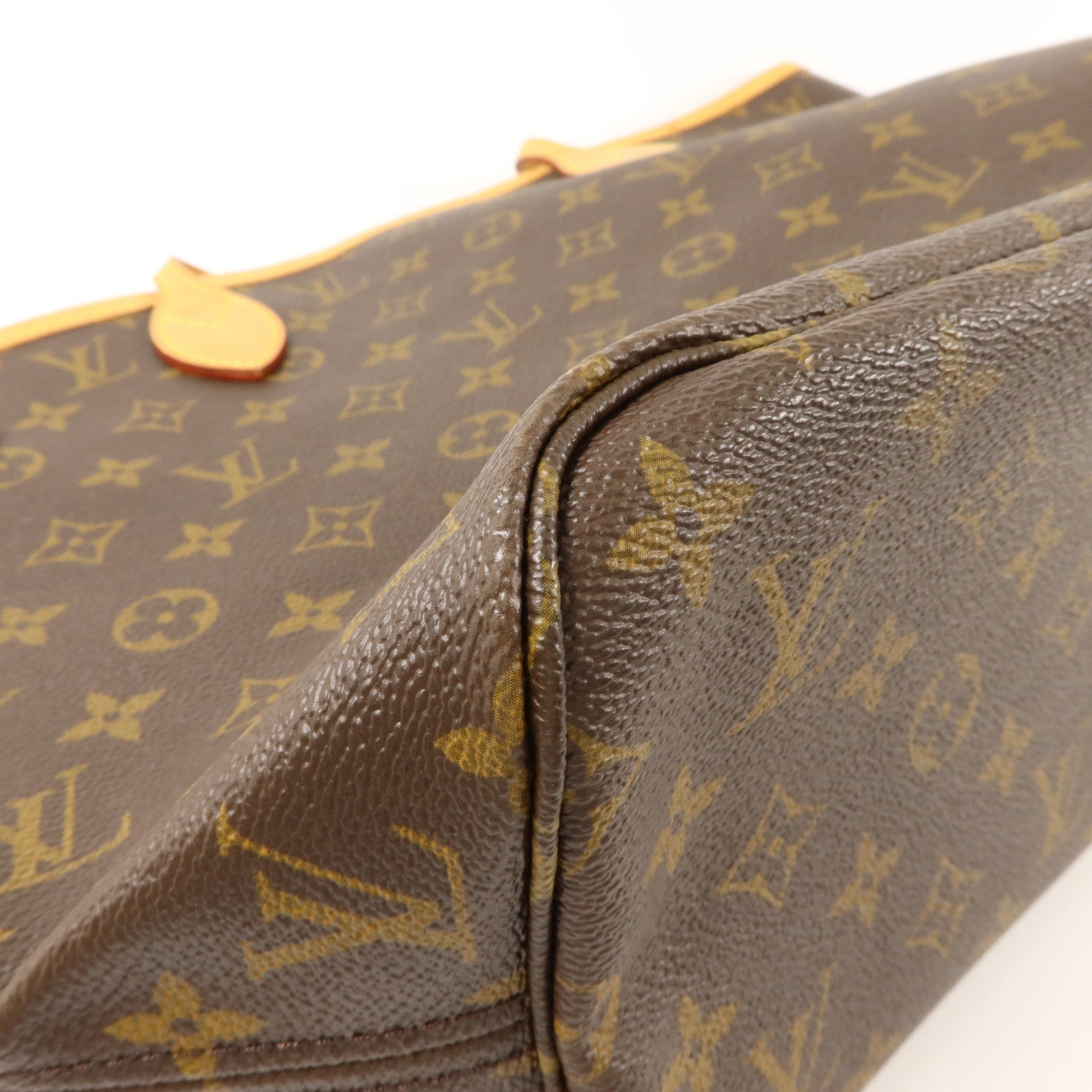 LOUIS VUITTON Monogram Neverfull MM金扣手挽袋