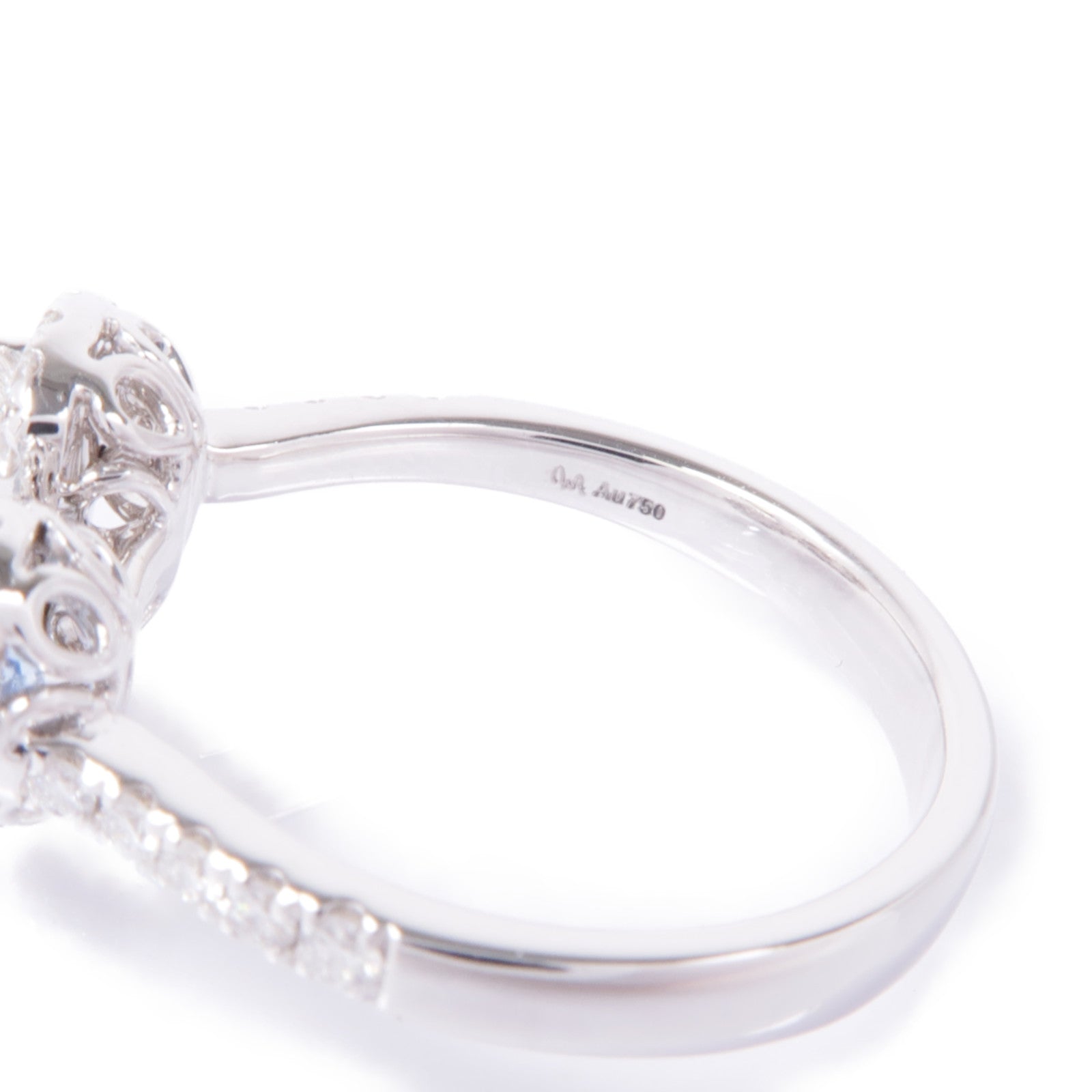 JEWELRY 18K白金Aquamarine/Diamond Ring藍晶/鑽石戒指US#6.5