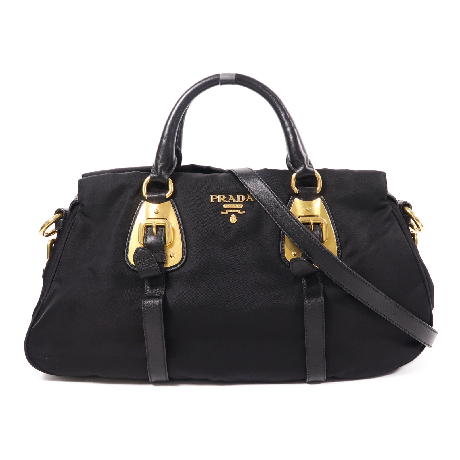 PRADA 尼龍2 Way Shoulder金扣手挽肩背兩用袋