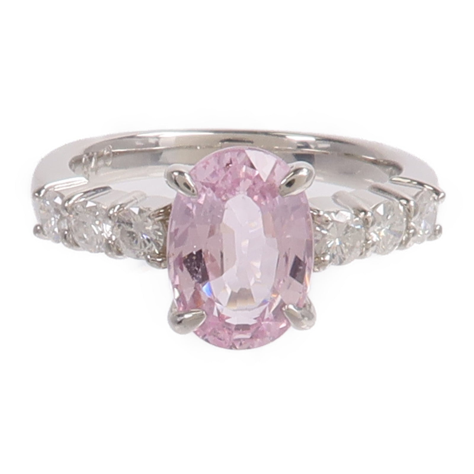 JEWELRY PT900鉑金Pink Sapphire Diamond Ring粉紅色藍寶石/鑽石戒指
