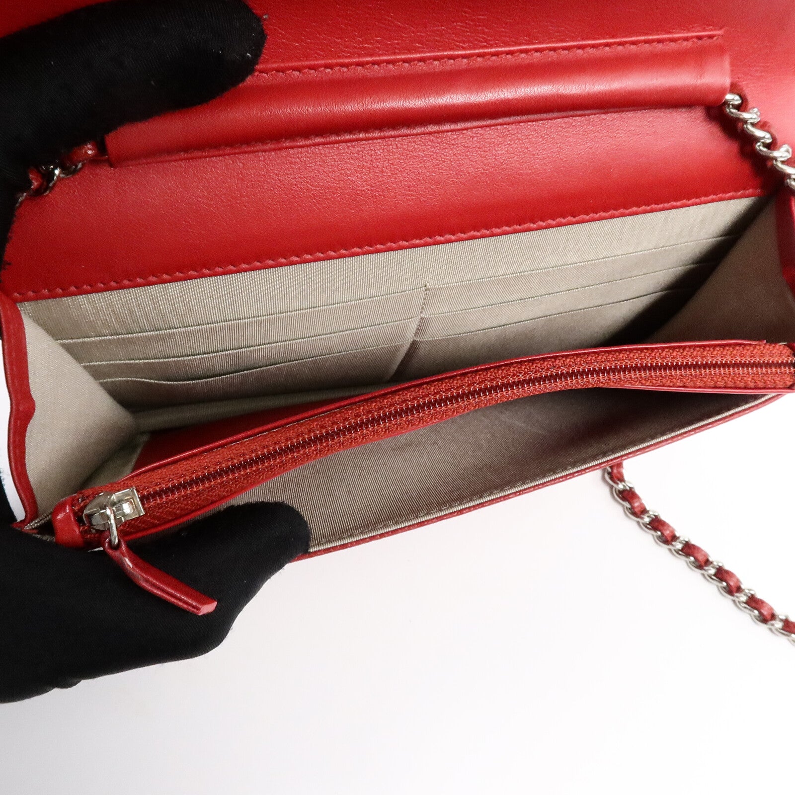 CHANEL 牛皮皮革WOC Wallet On Chain鏈帶肩背袋