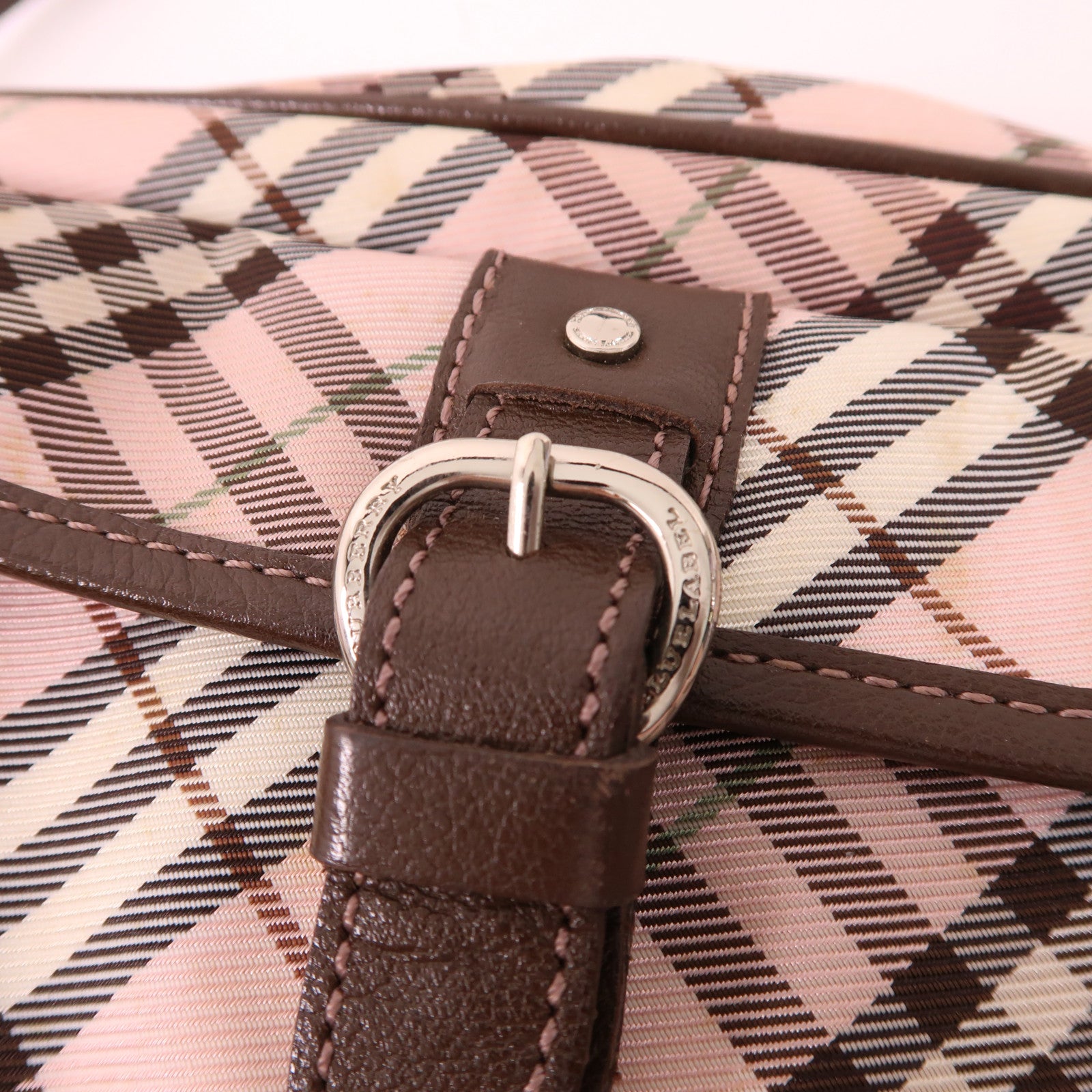 BURBERRY BLUE LABEL 帆布Shoulder Bag銀扣肩背袋