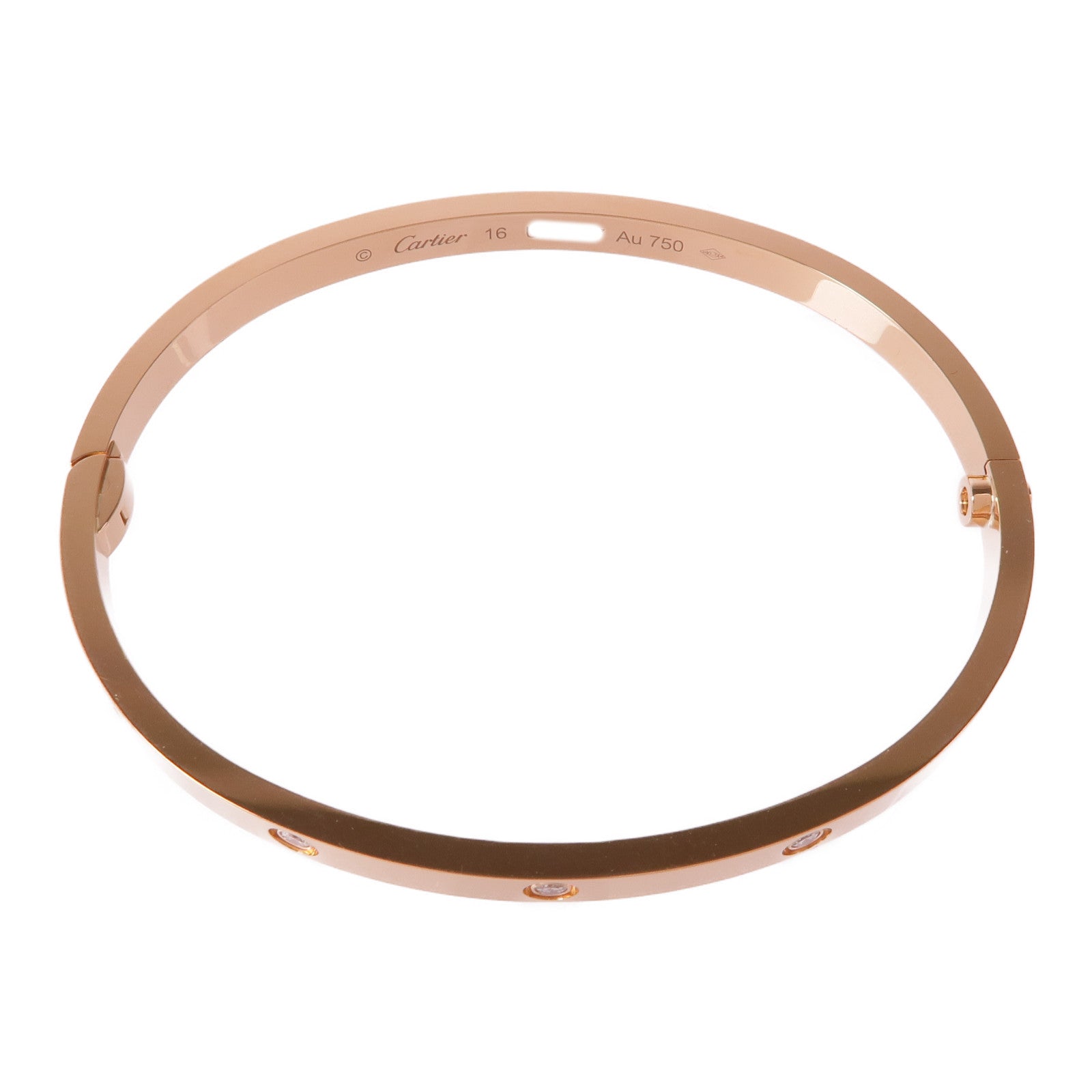 CARTIER 18K玫瑰金Love Bracelet鑽石手鏈Cartier#16