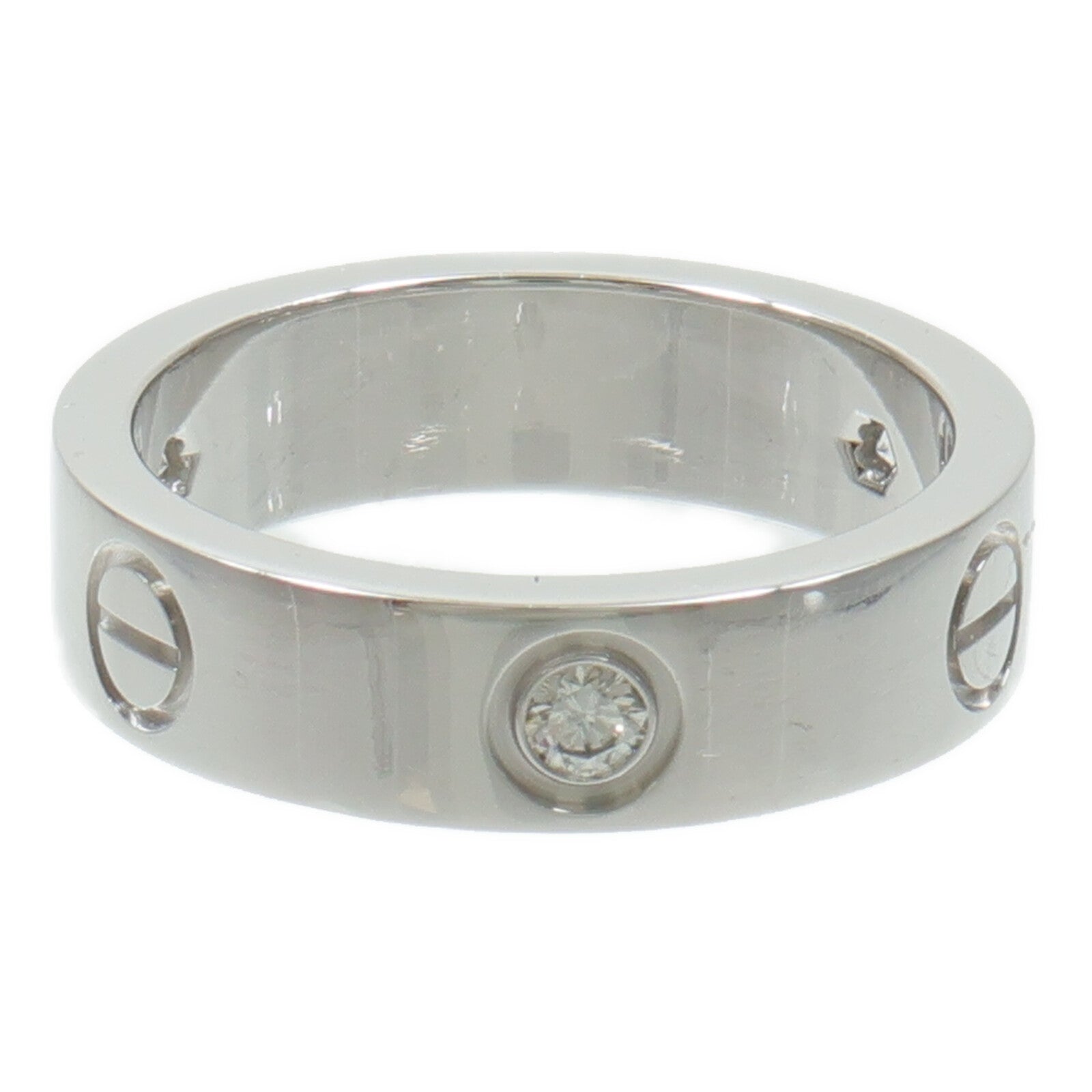 CARTIER 18K白金Love Ring 3 Diamonds鑽石戒指