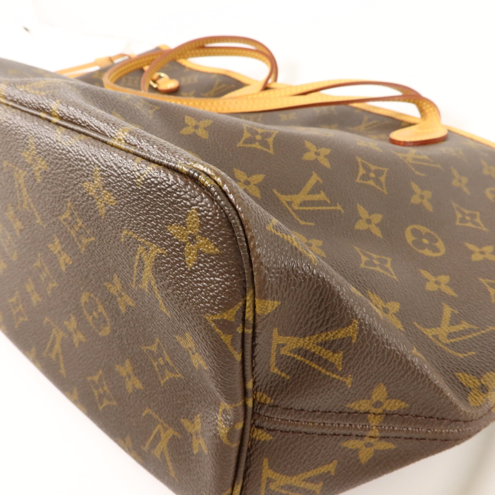 LOUIS VUITTON Monogram Neverfull MM金扣手挽袋