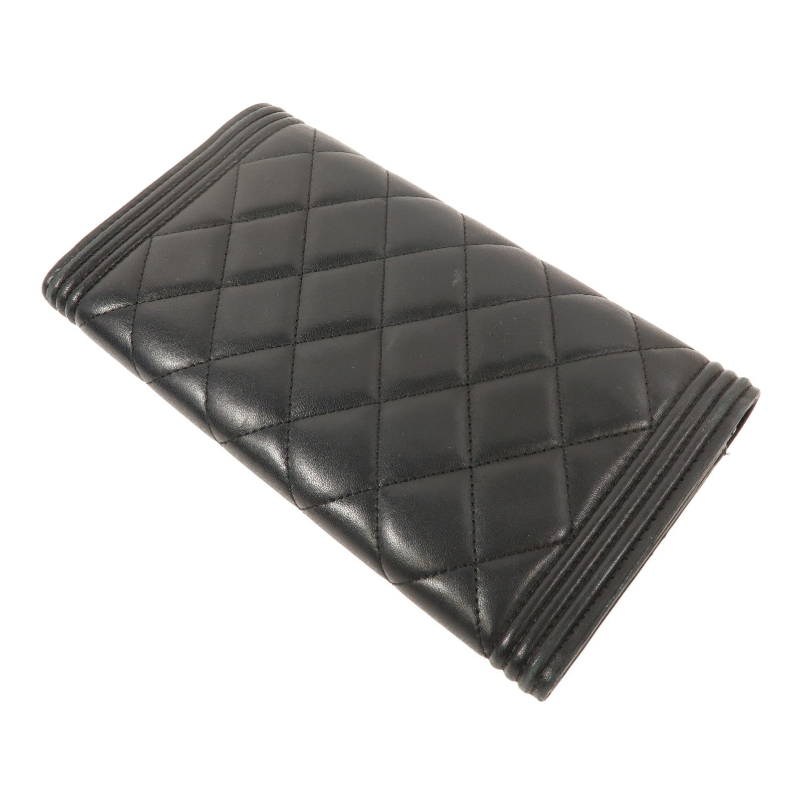 CHANEL 羊皮皮革Boy Long Wallet長錢包