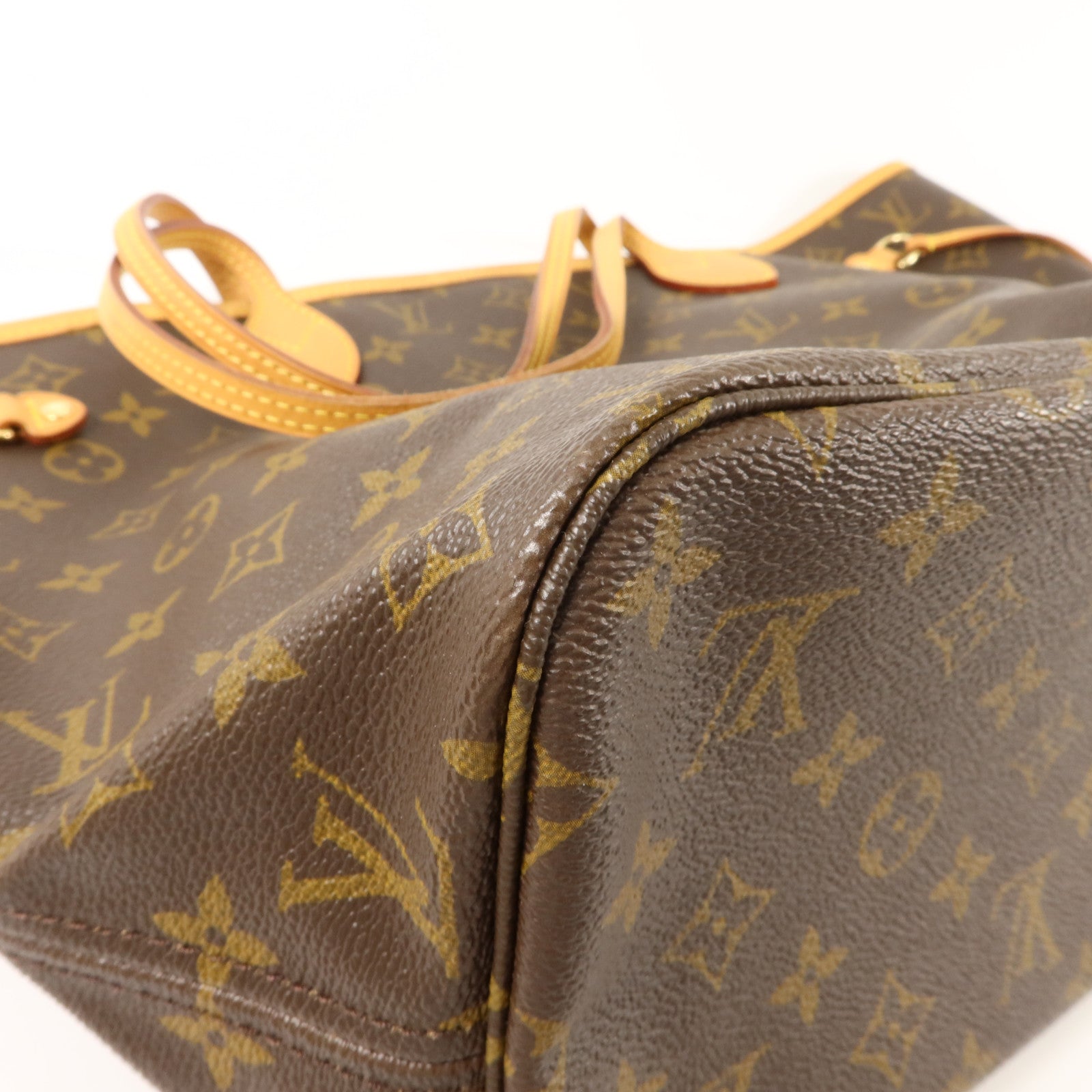 LOUIS VUITTON Monogram Neverfull MM金扣手挽袋