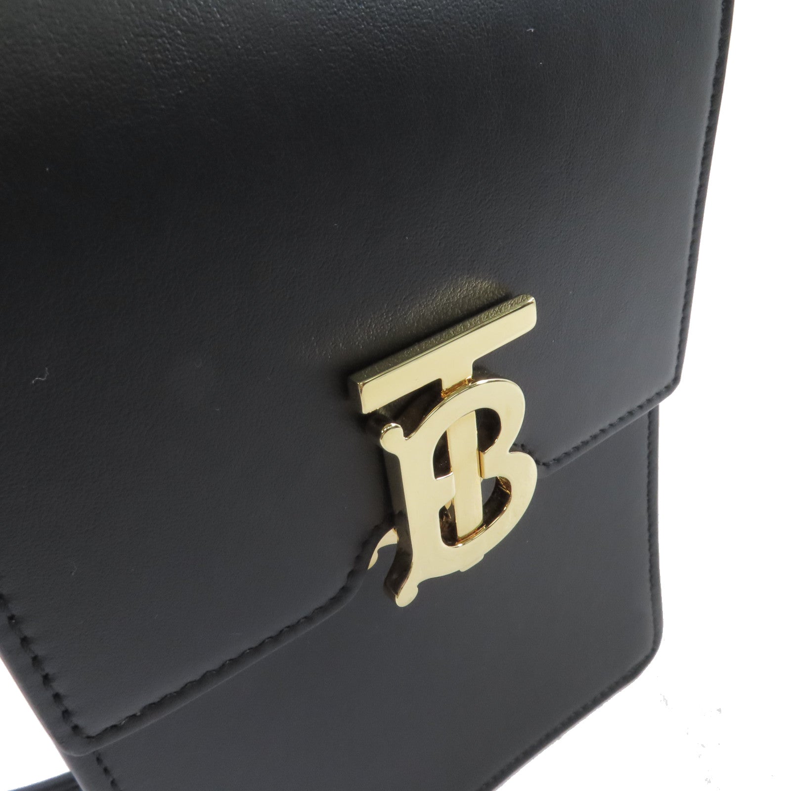 BURBERRY 牛皮皮革Shoulder Bag金扣肩背袋黑色