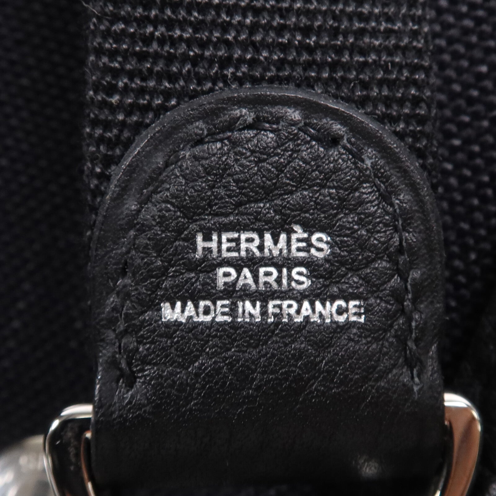 HERMES 帆布Garden File PM銀扣手挽肩背兩用袋Noir