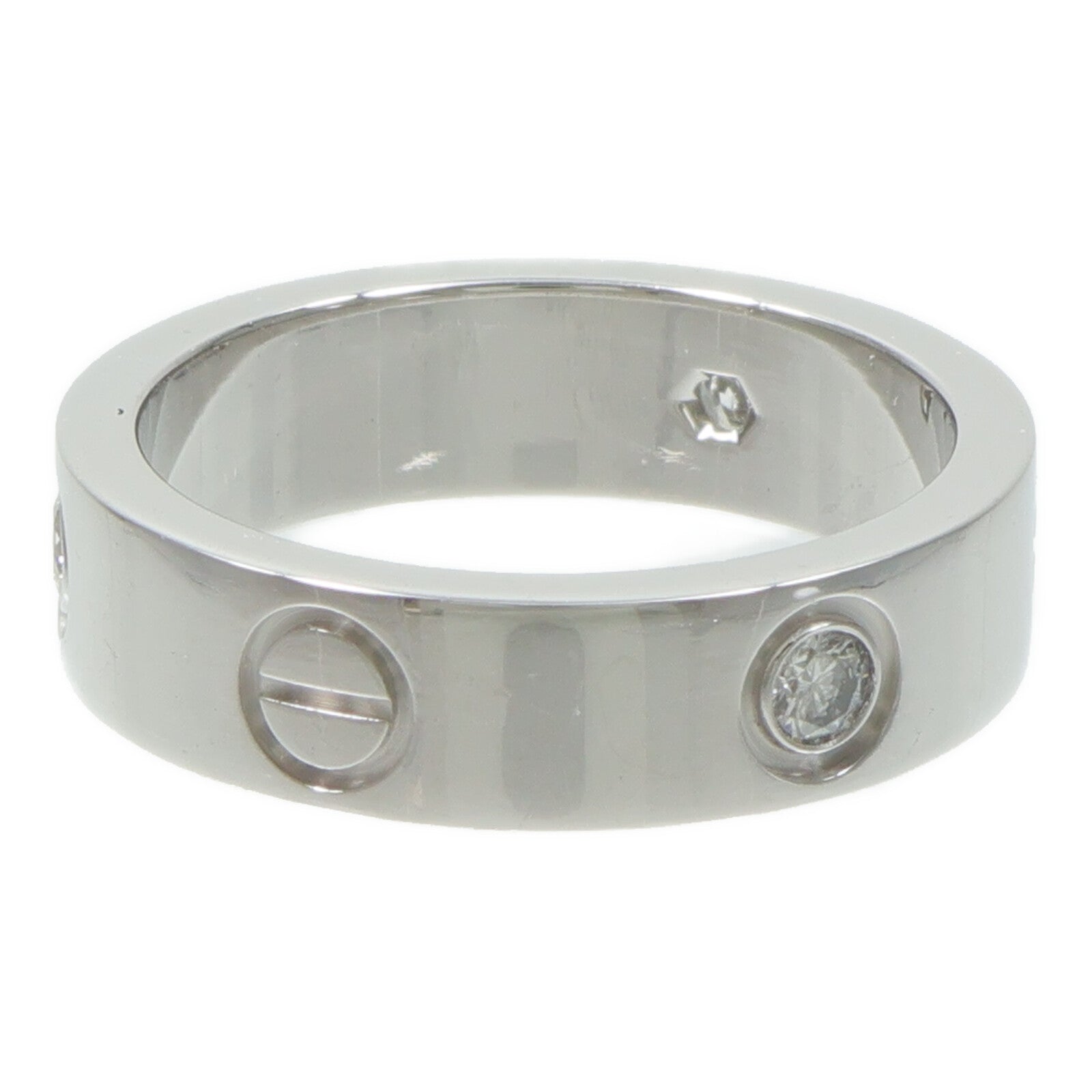 CARTIER 18K白金Love Ring 3 Diamonds鑽石戒指