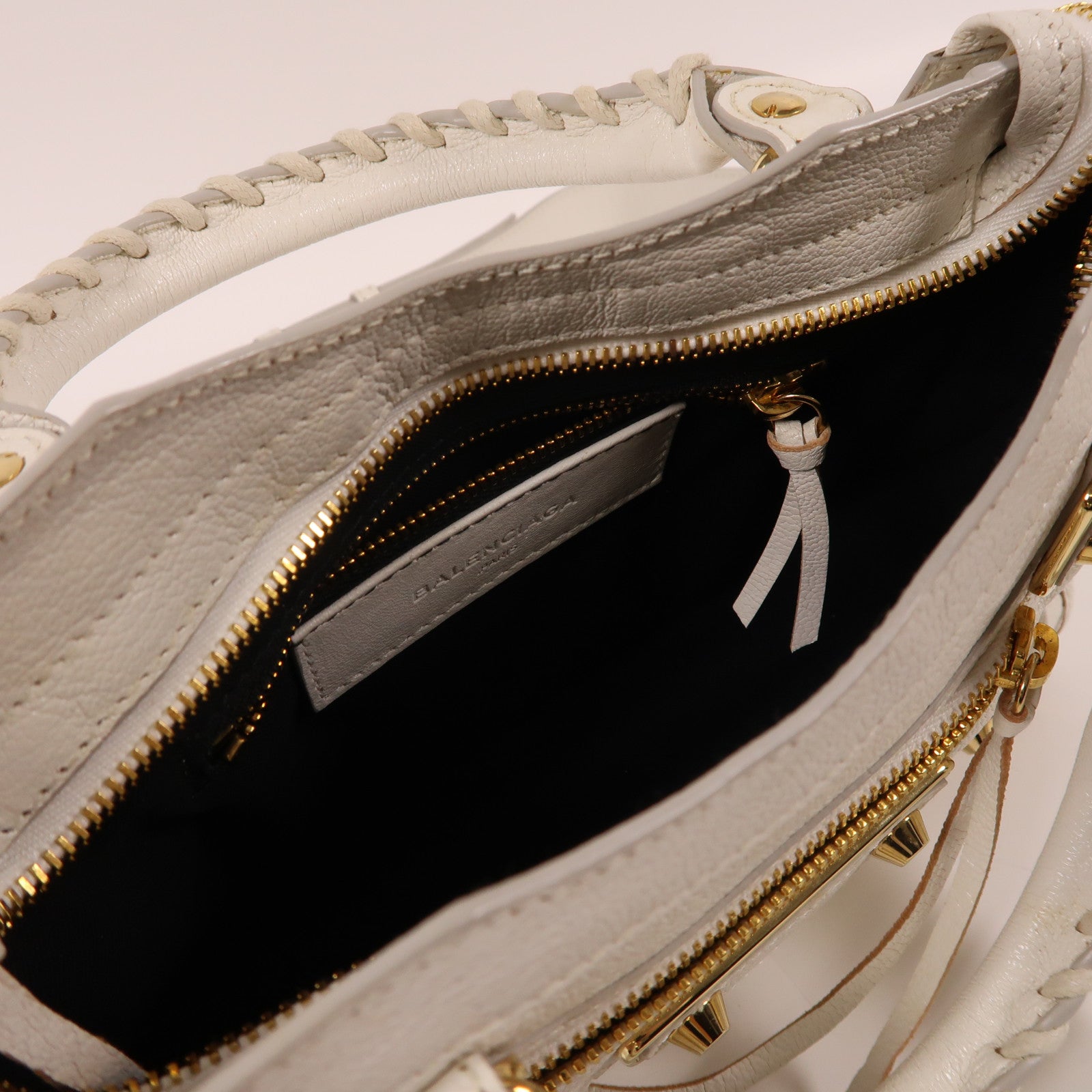 BALENCIAGA 牛皮皮革Mini City手挽肩背兩用袋黑色