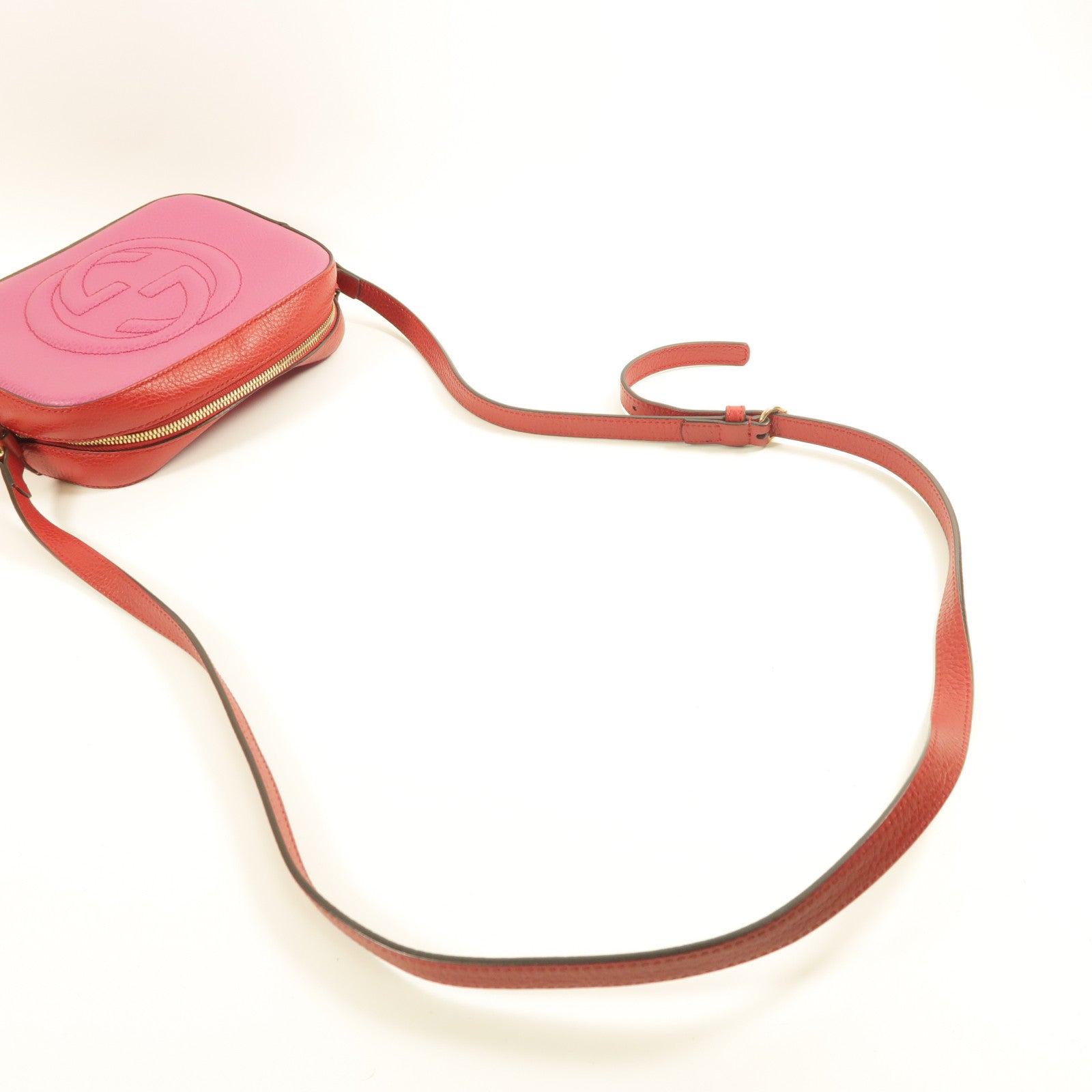 GUCCI CC GHW Shoulder Bag Calfskin Leather 431567 Pink/Red