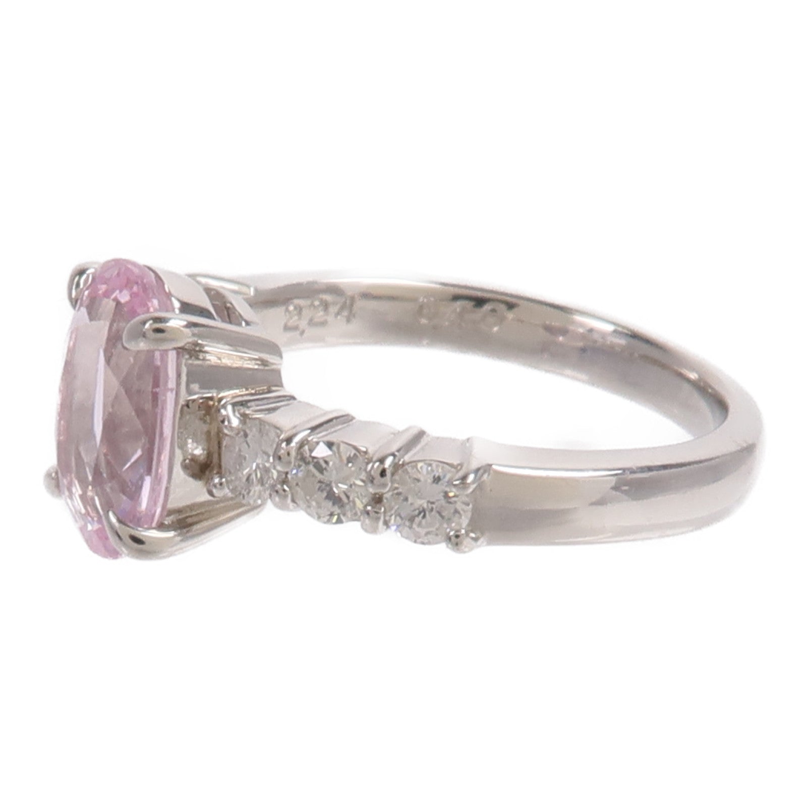 JEWELRY PT900鉑金Pink Sapphire Diamond Ring粉紅色藍寶石/鑽石戒指