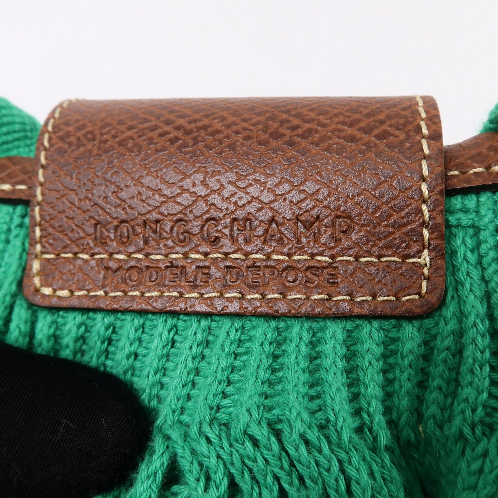 Longchamp 棉質/皮革Le Pliagr Mesh Bag XS手挽肩背兩用袋