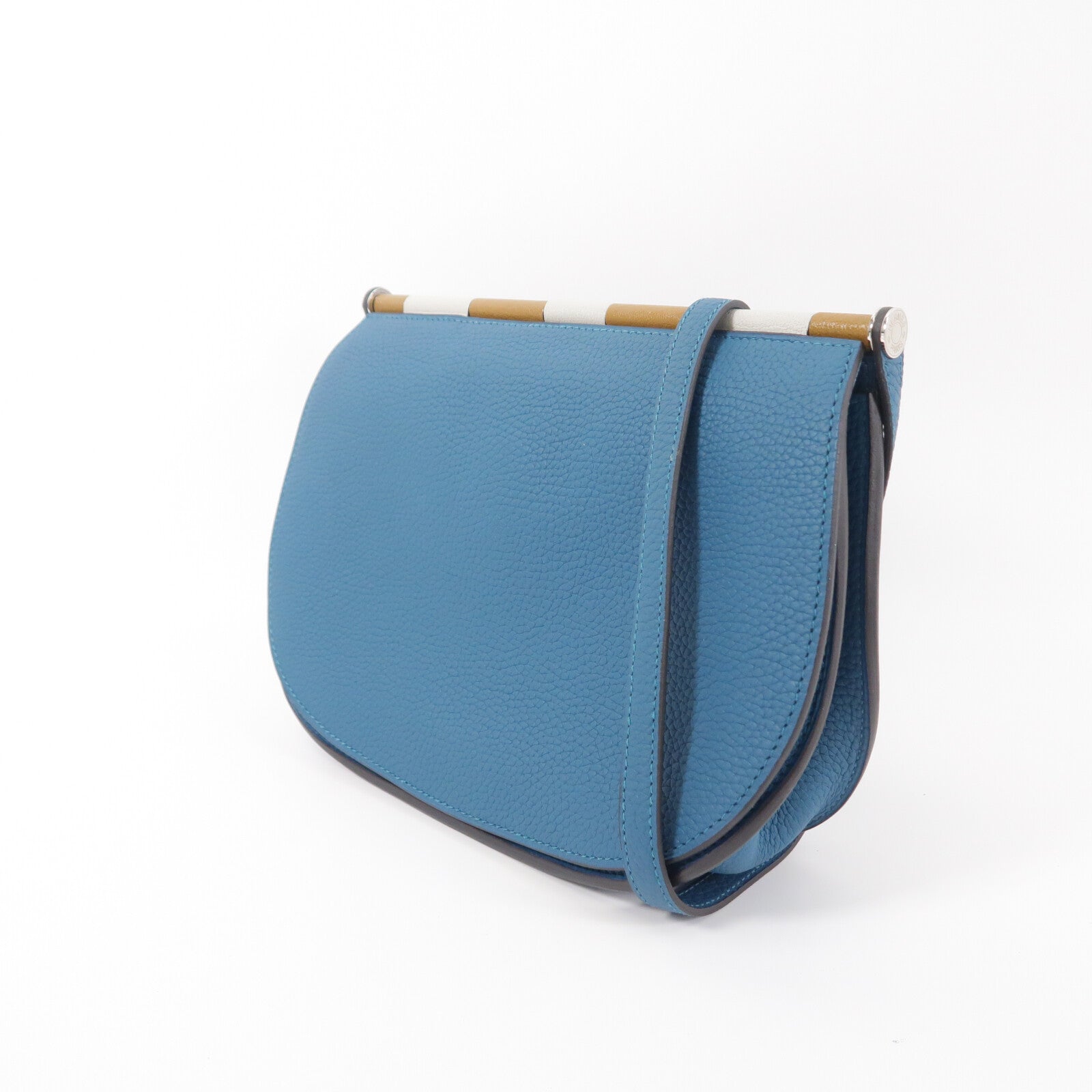 HERMES Clemence皮革Sac Saut 25肩背袋Vert Bosphore