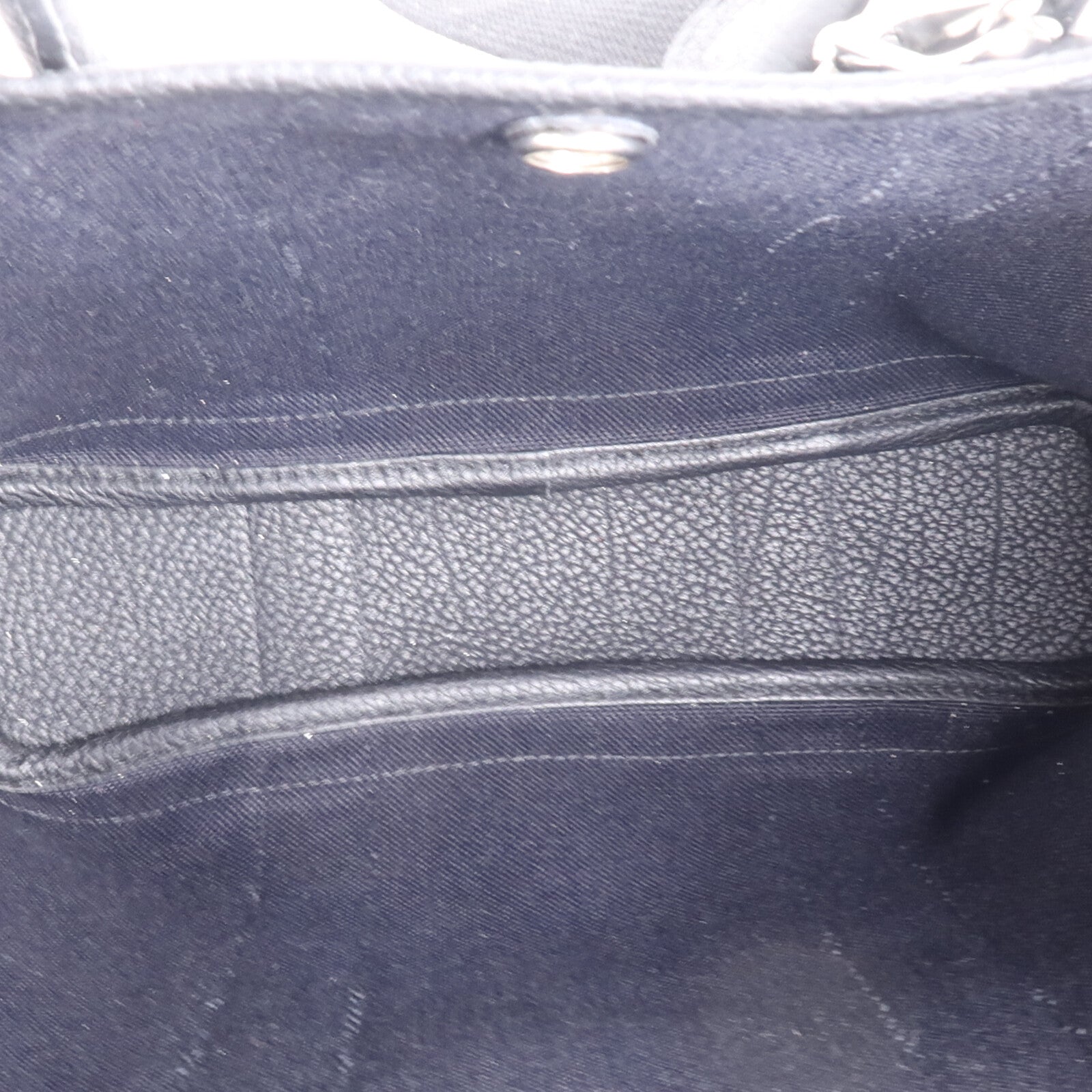 HERMES 帆布Garden File PM銀扣手挽肩背兩用袋Noir