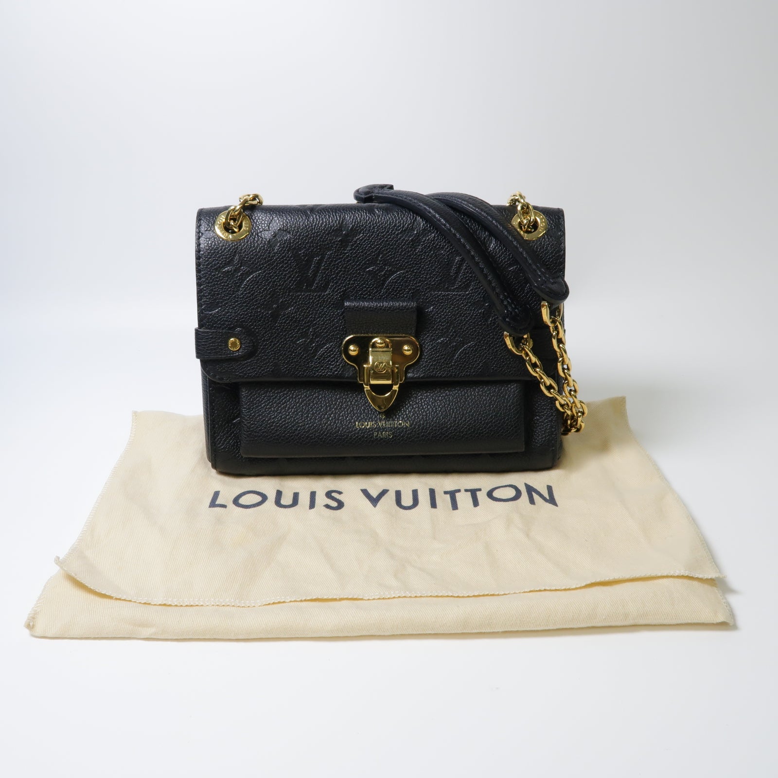 LOUIS VUITTON 【激減優惠】Monogram Empreinte Vavin BB金扣鏈帶肩背袋黑色