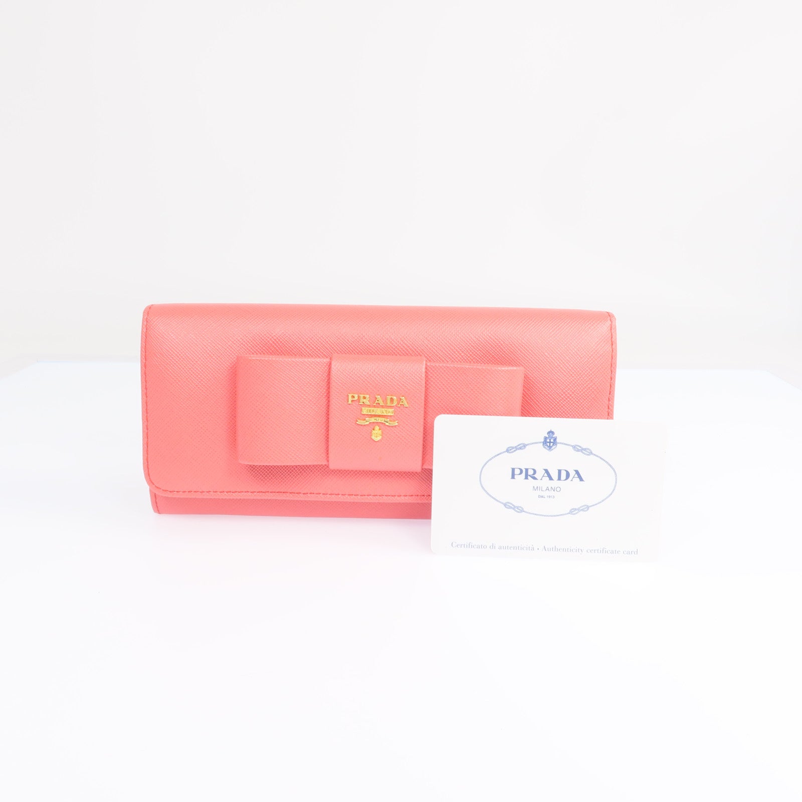 PRADA 【激減優惠】Saffiano皮革Long Wallet金扣長錢包