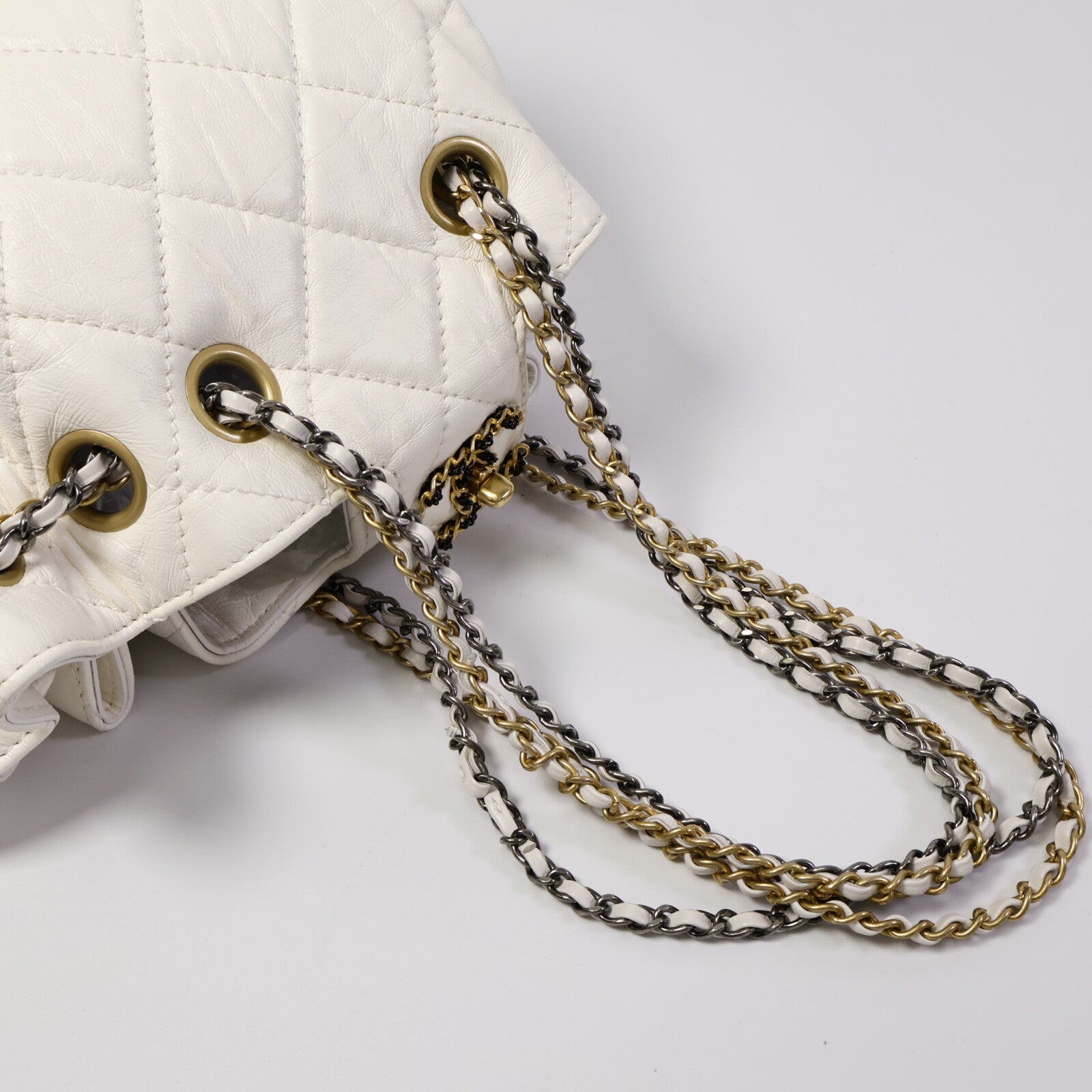 CHANEL 【激減優惠】羊皮皮革Drawstring Bucket鏈帶肩背袋
