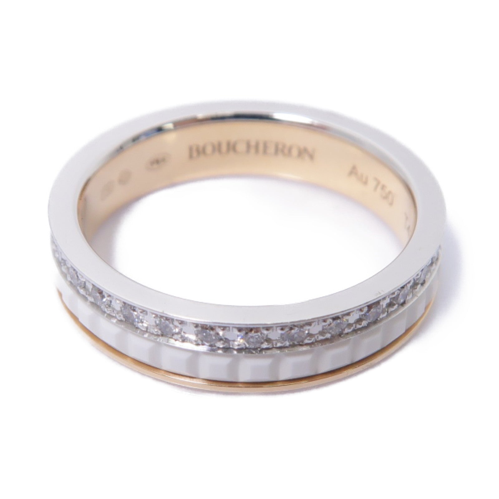 Boucheron 18K白金/玫瑰金Quatre White戒指US#4