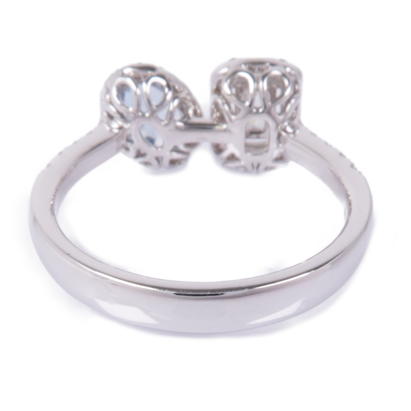 JEWELRY 18K白金Aquamarine/Diamond Ring藍晶/鑽石戒指US#6.5